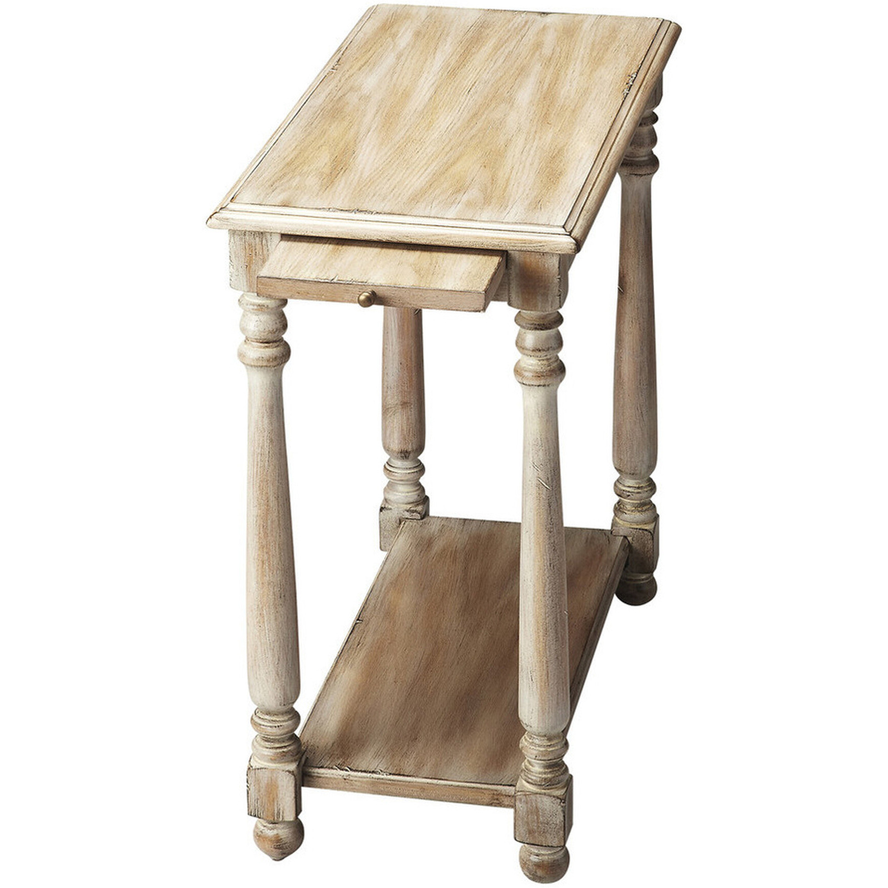 24 Gray Manufactured Wood Rectangular End Table With Shelf
