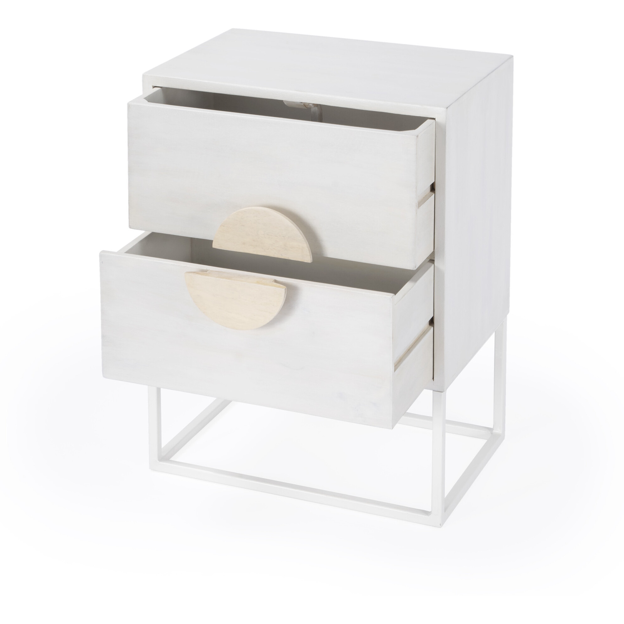 24 Off White Two Drawer Nightstand