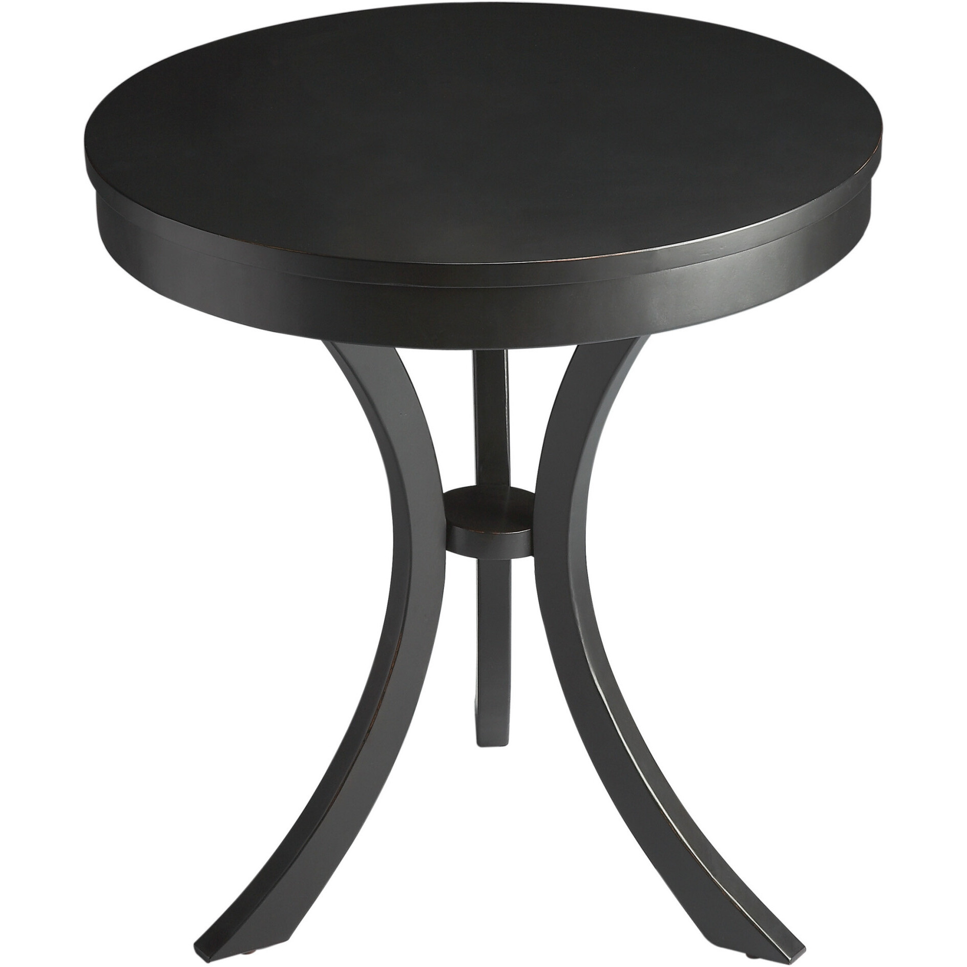 26 Black Manufactured Wood Round End Table