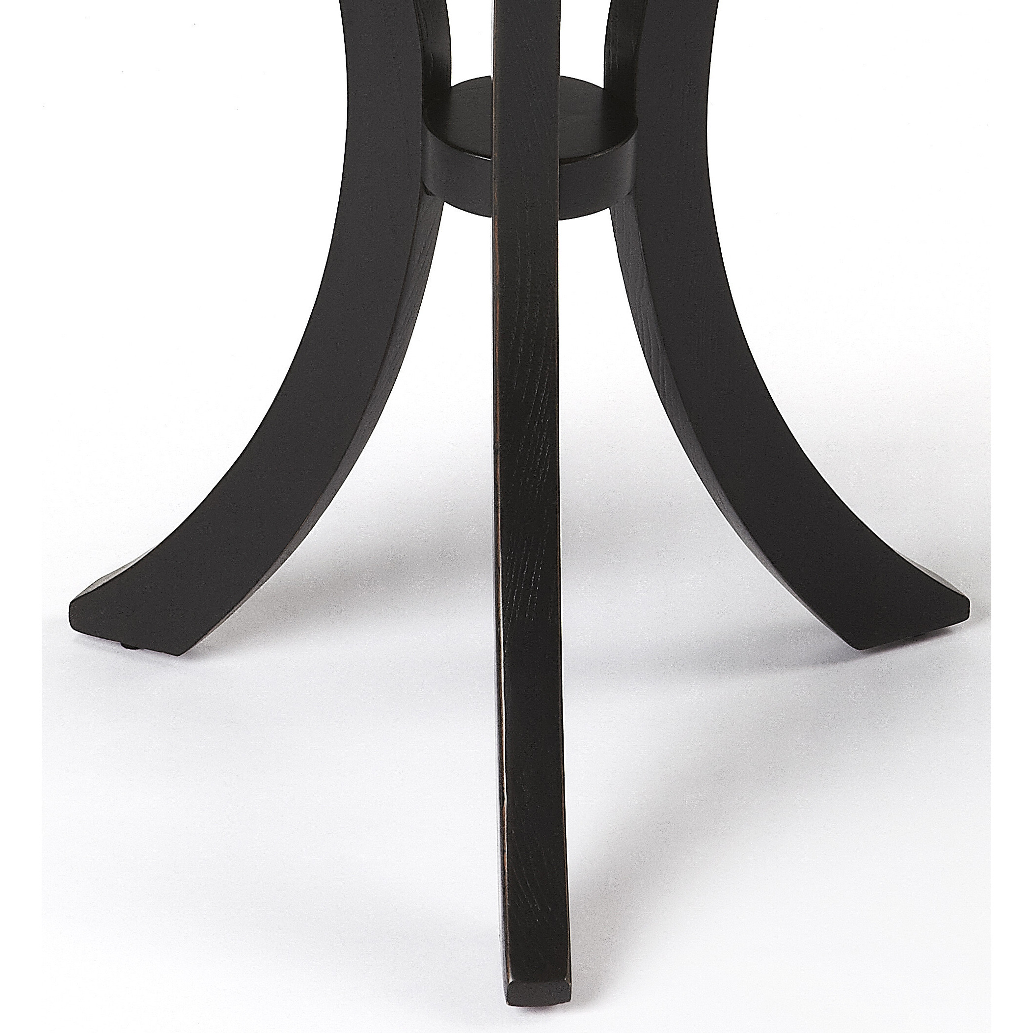 26 Black Manufactured Wood Round End Table