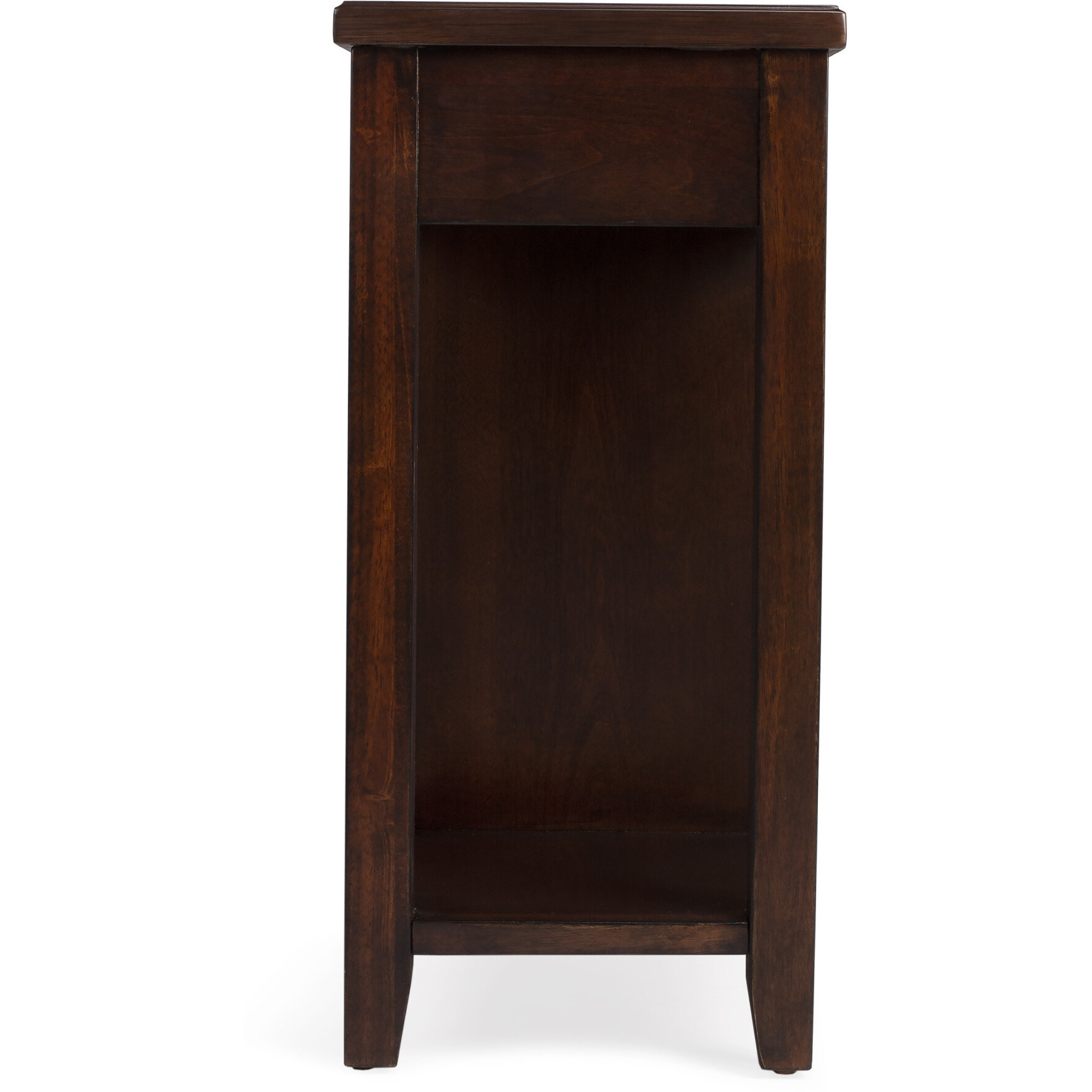 24 Dark Brown Manufactured Wood Rectangular End Table With Four Drawers And Shelf