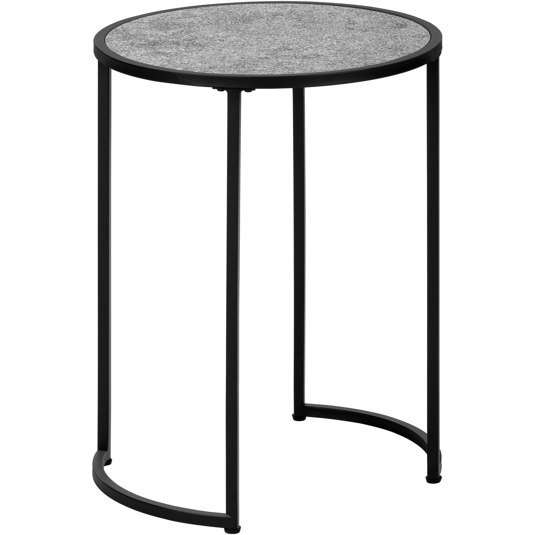 24 Black And Gray Round End Table