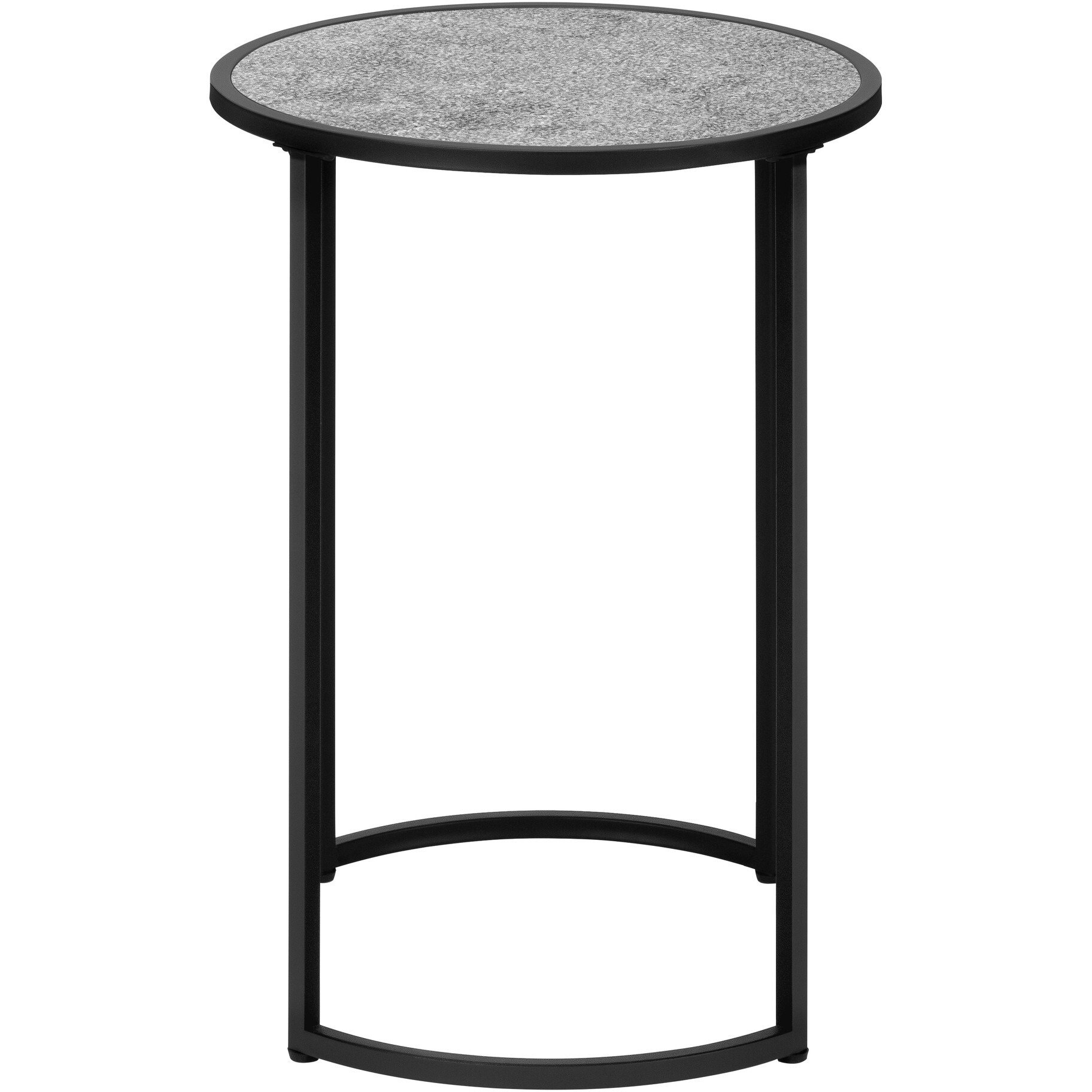 24 Black And Gray Round End Table