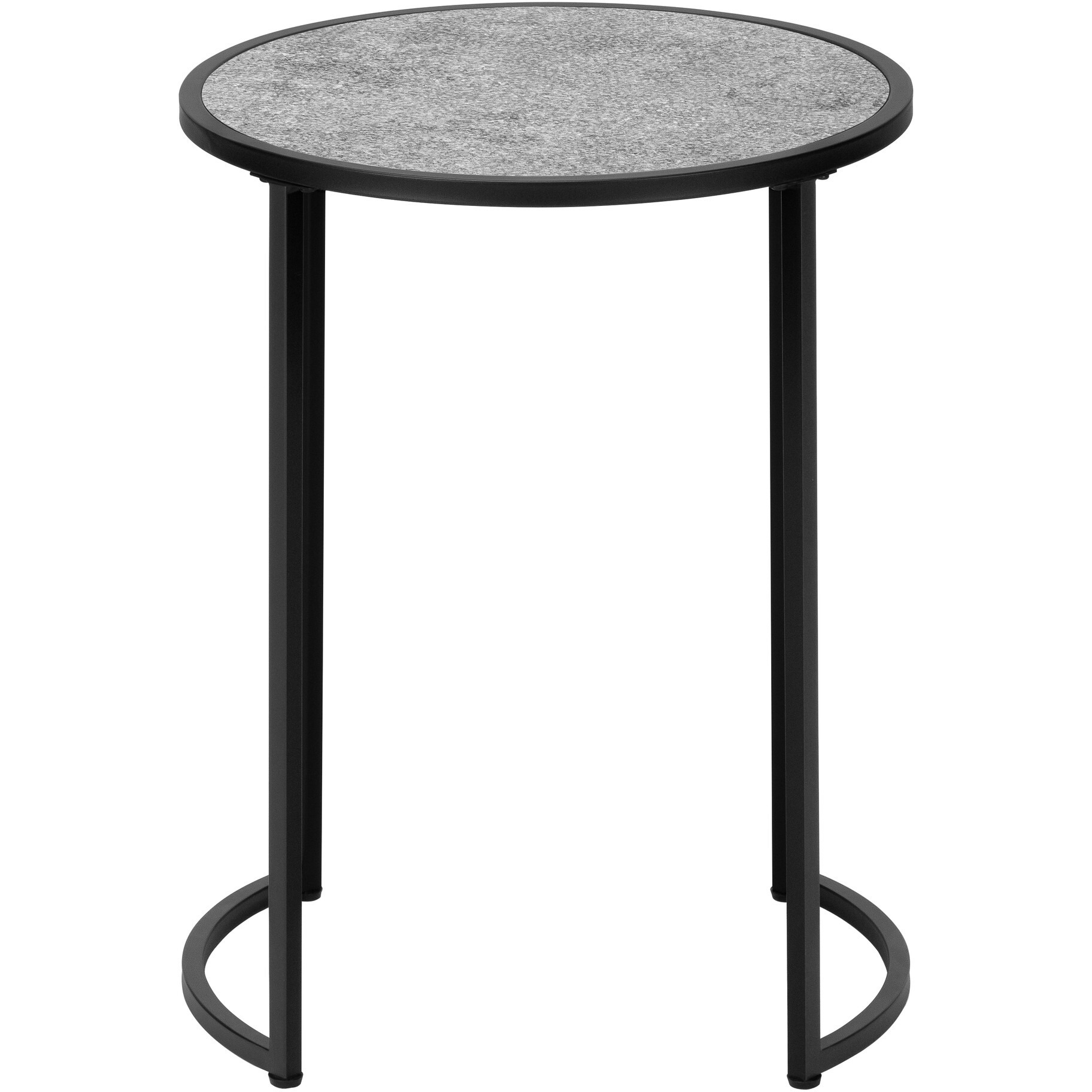 24 Black And Gray Round End Table
