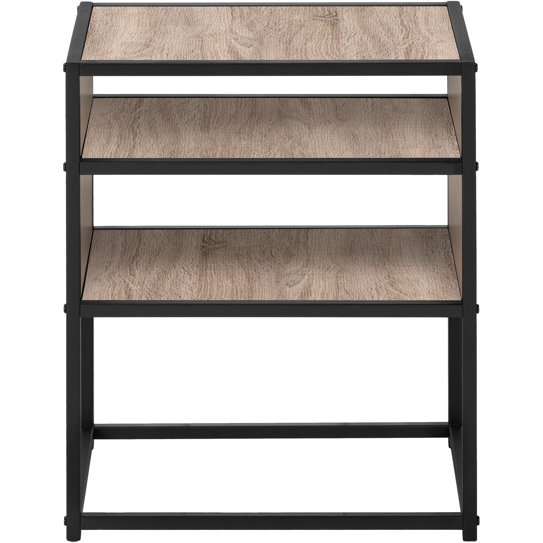 22 Black And Dark Taupe End Table With Two Shelves