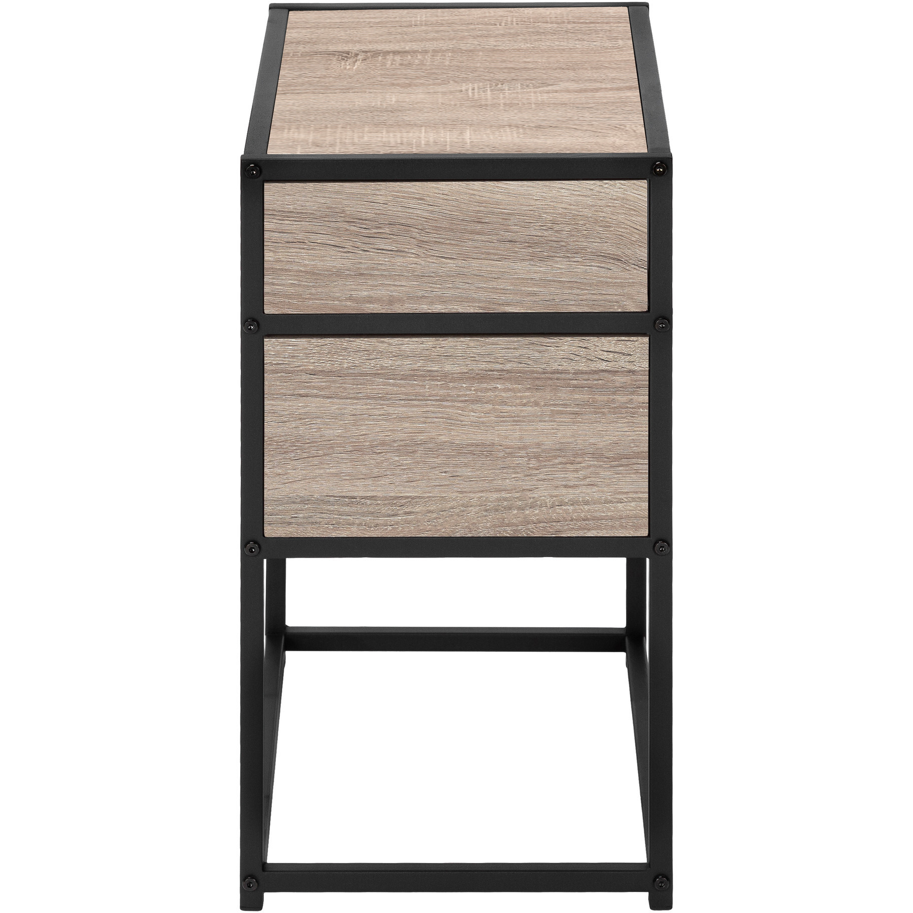 22 Black And Dark Taupe End Table With Two Shelves