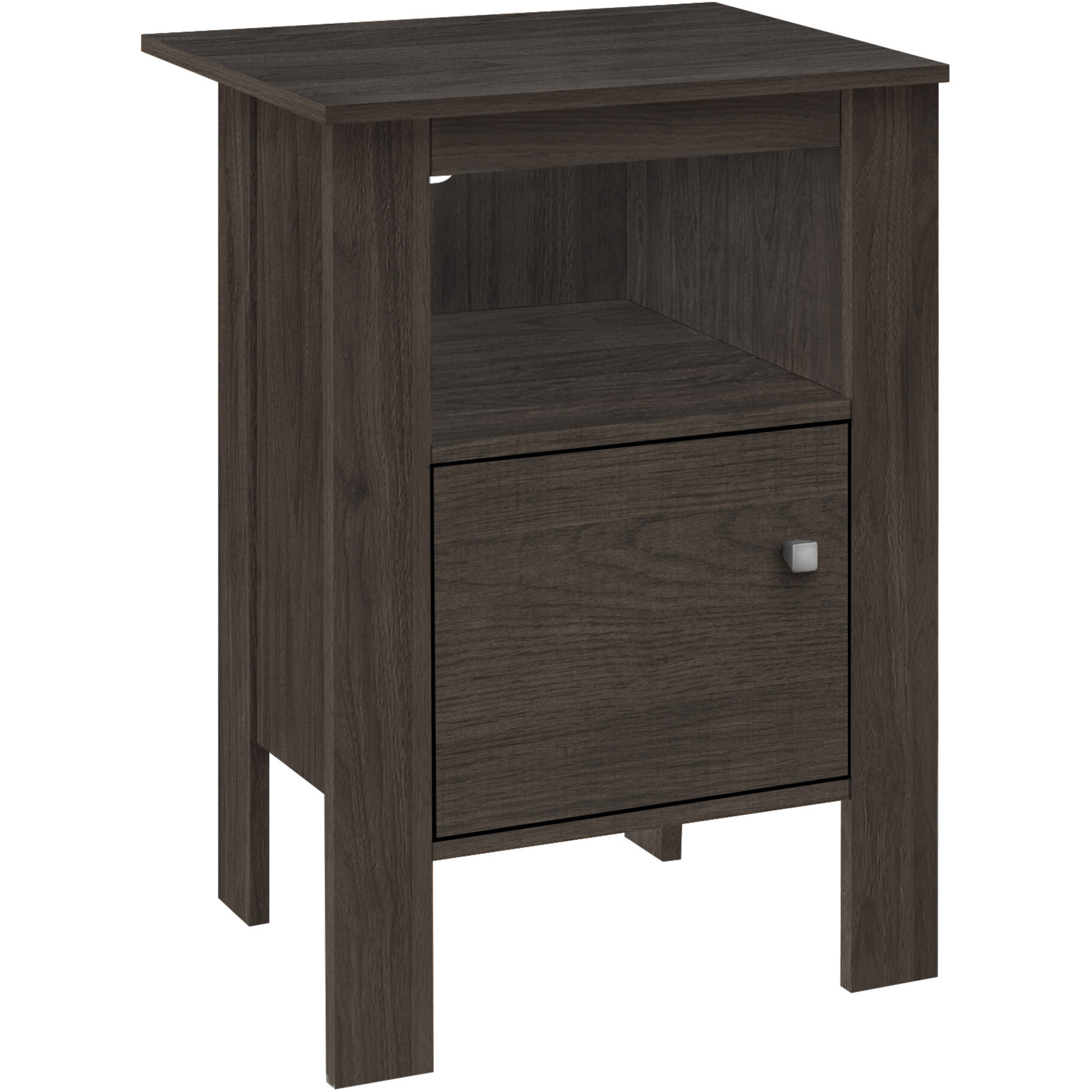 24 Brown Nightstand With Cabinet Storage