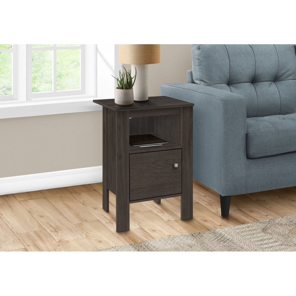 24 Brown Nightstand With Cabinet Storage