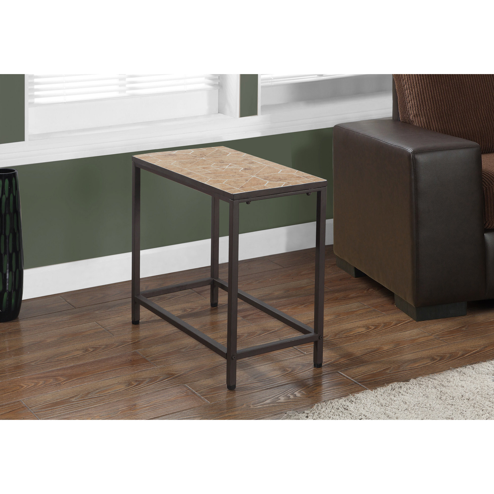 22 Brown Tile End Table