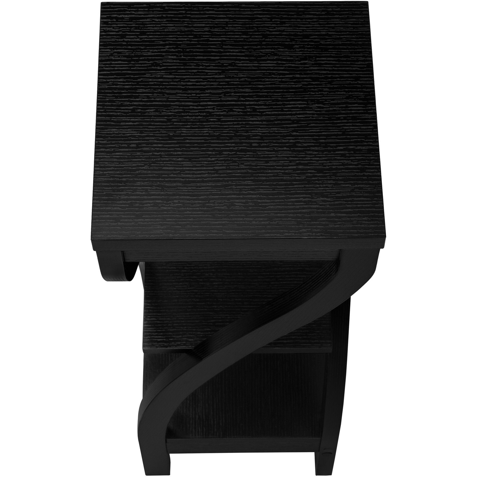 32 Black End Table With Two Shelves