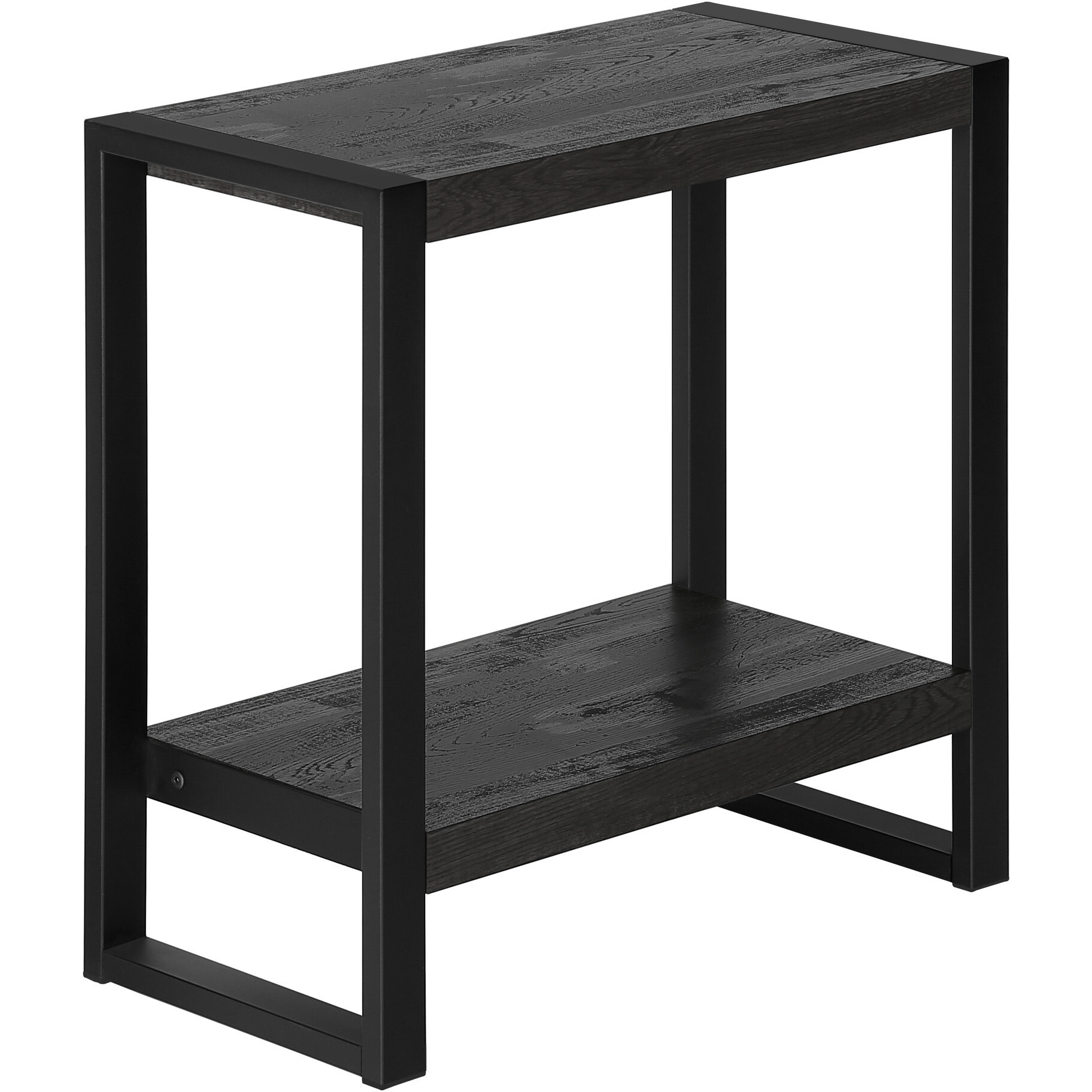24 Black End Table With Shelf
