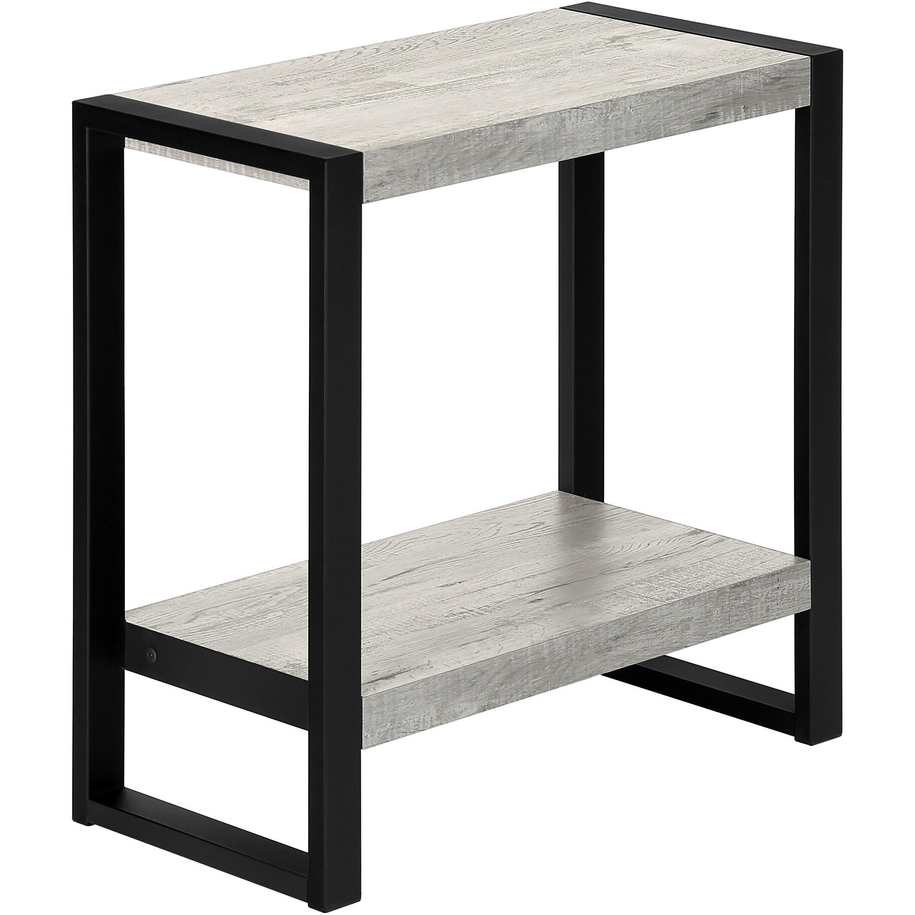 24 Black And Grey End Table With Shelf