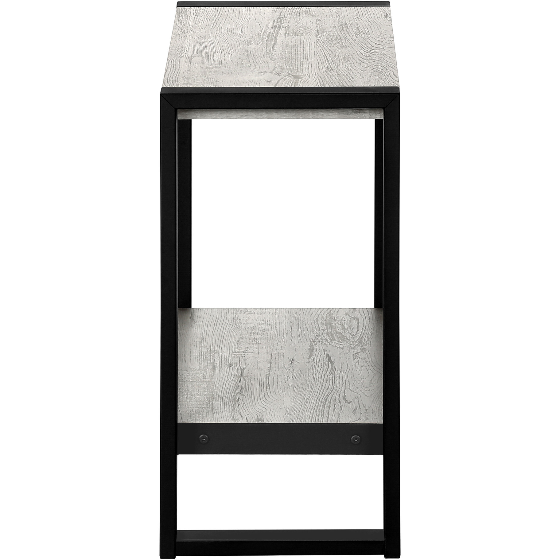 24 Black And Grey End Table With Shelf