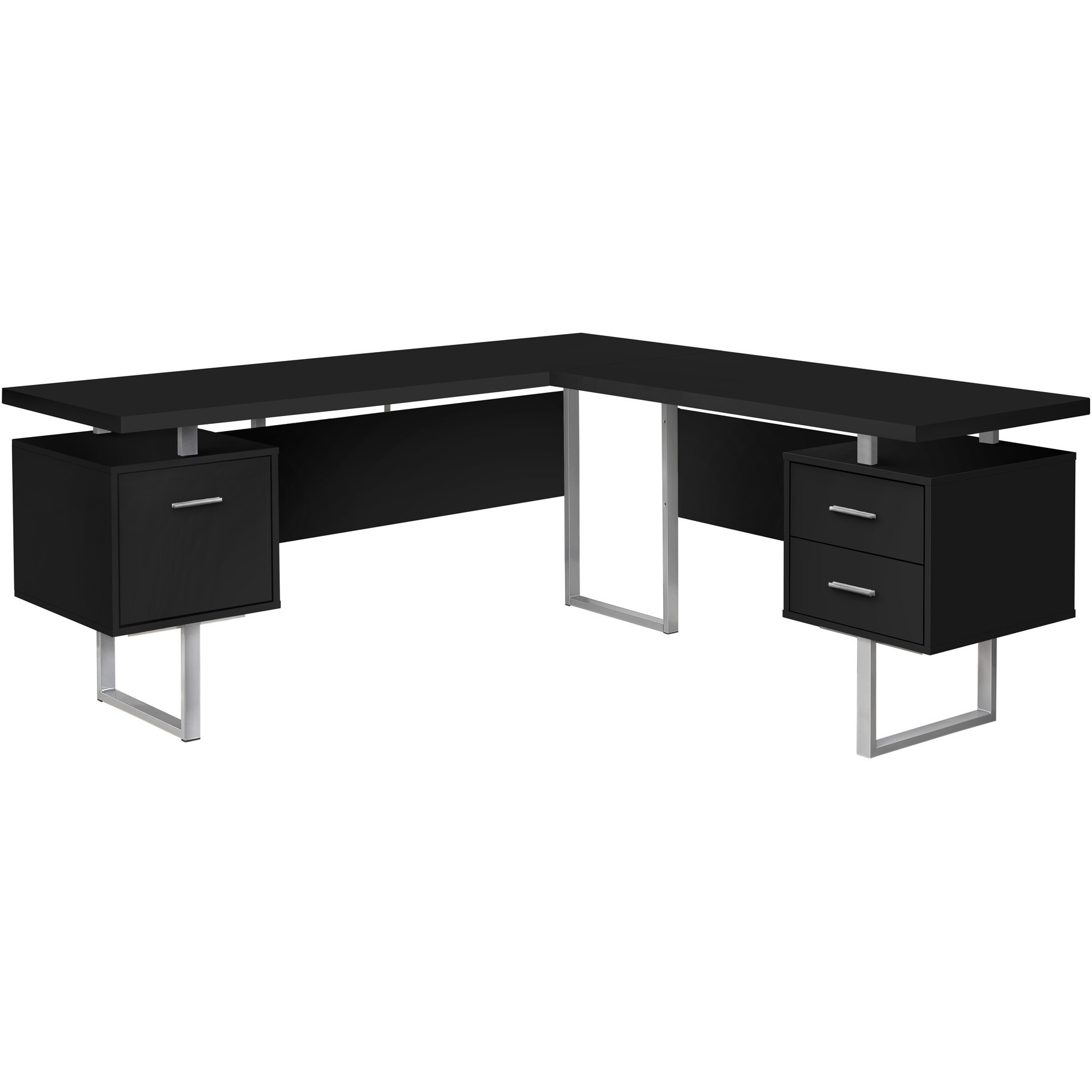 71 Black And Gray L Shape Computer Desk