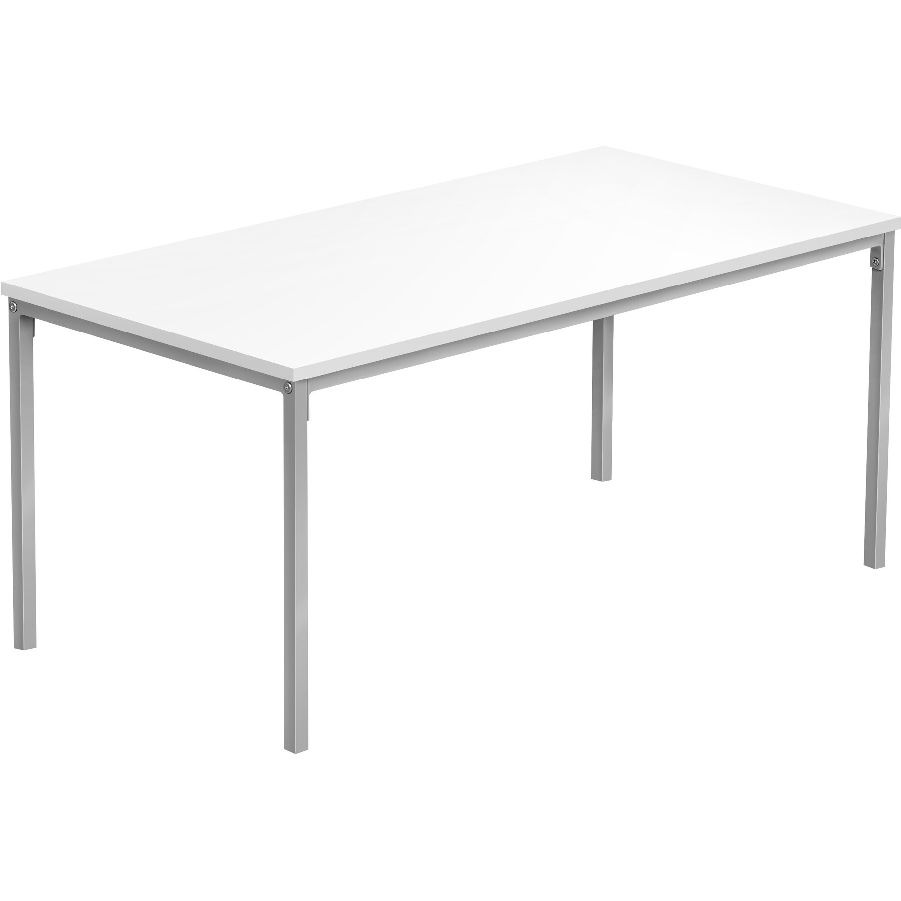 40 White And Silver Rectangular Coffee Table