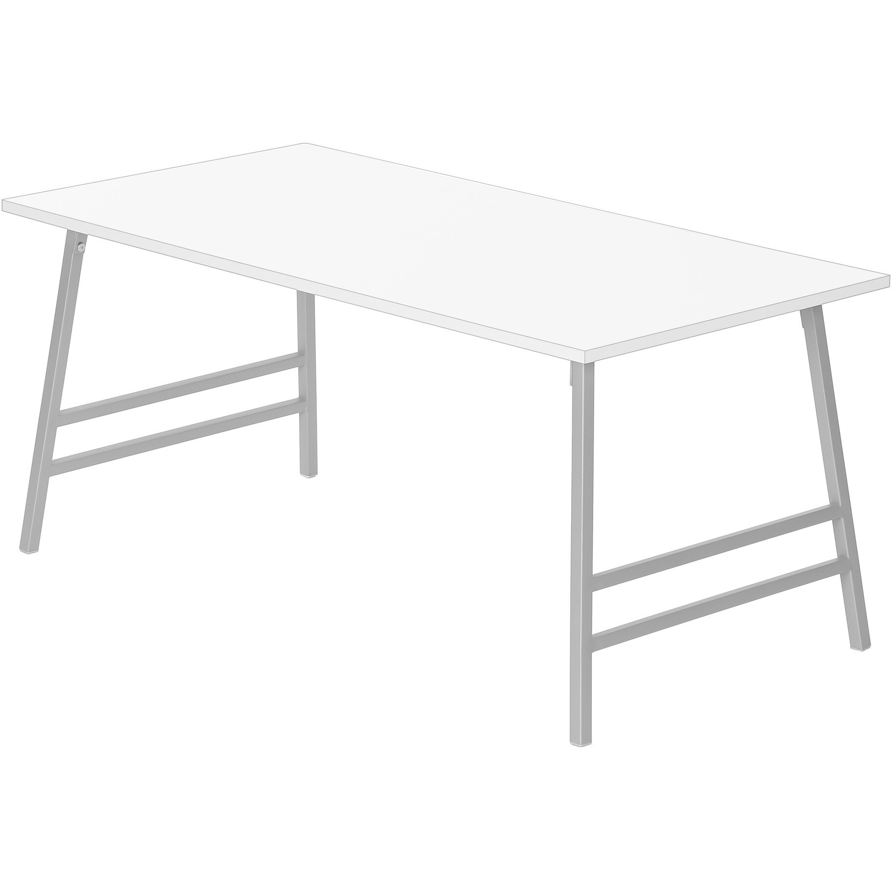 40 White And Silver Rectangular Coffee Table