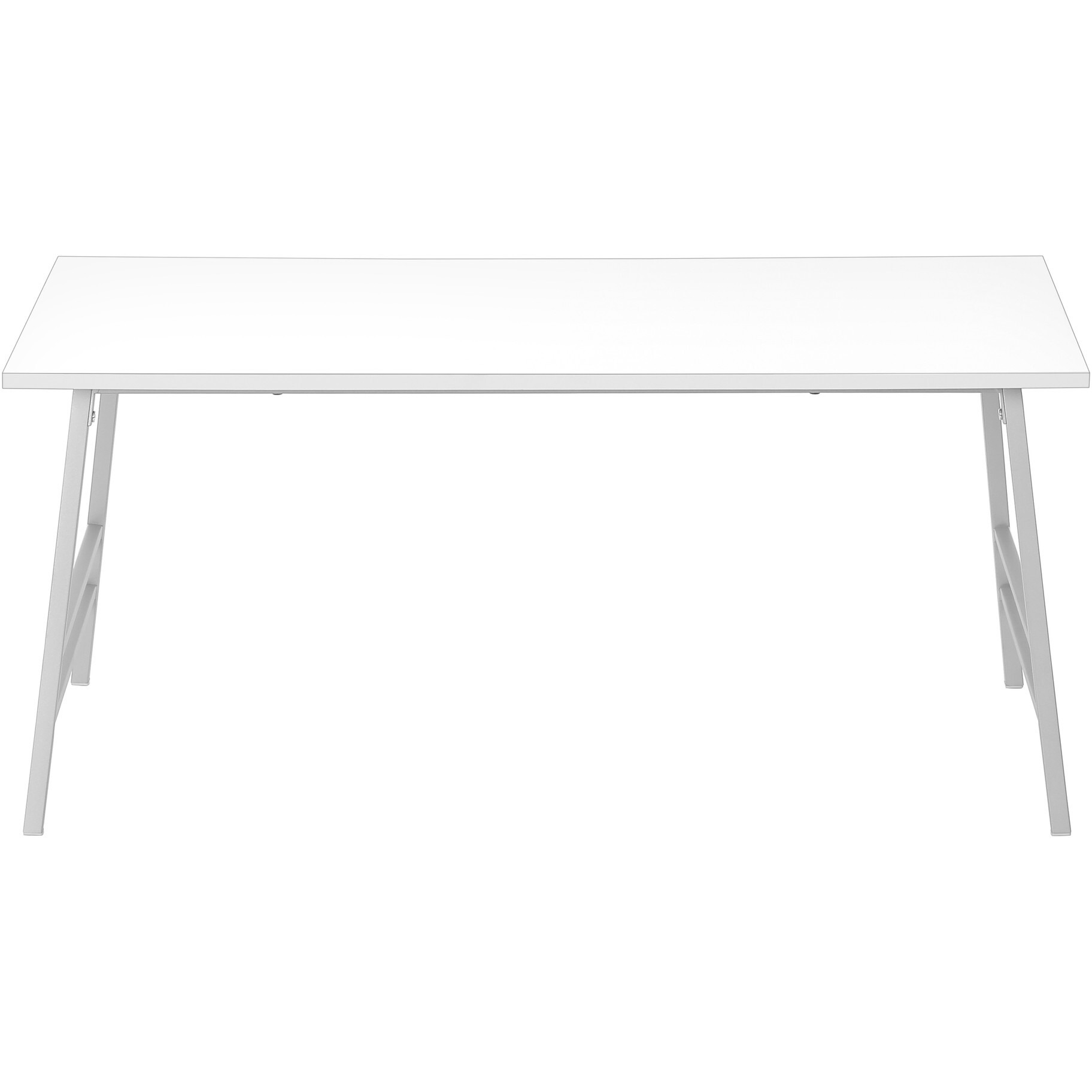 40 White And Silver Rectangular Coffee Table