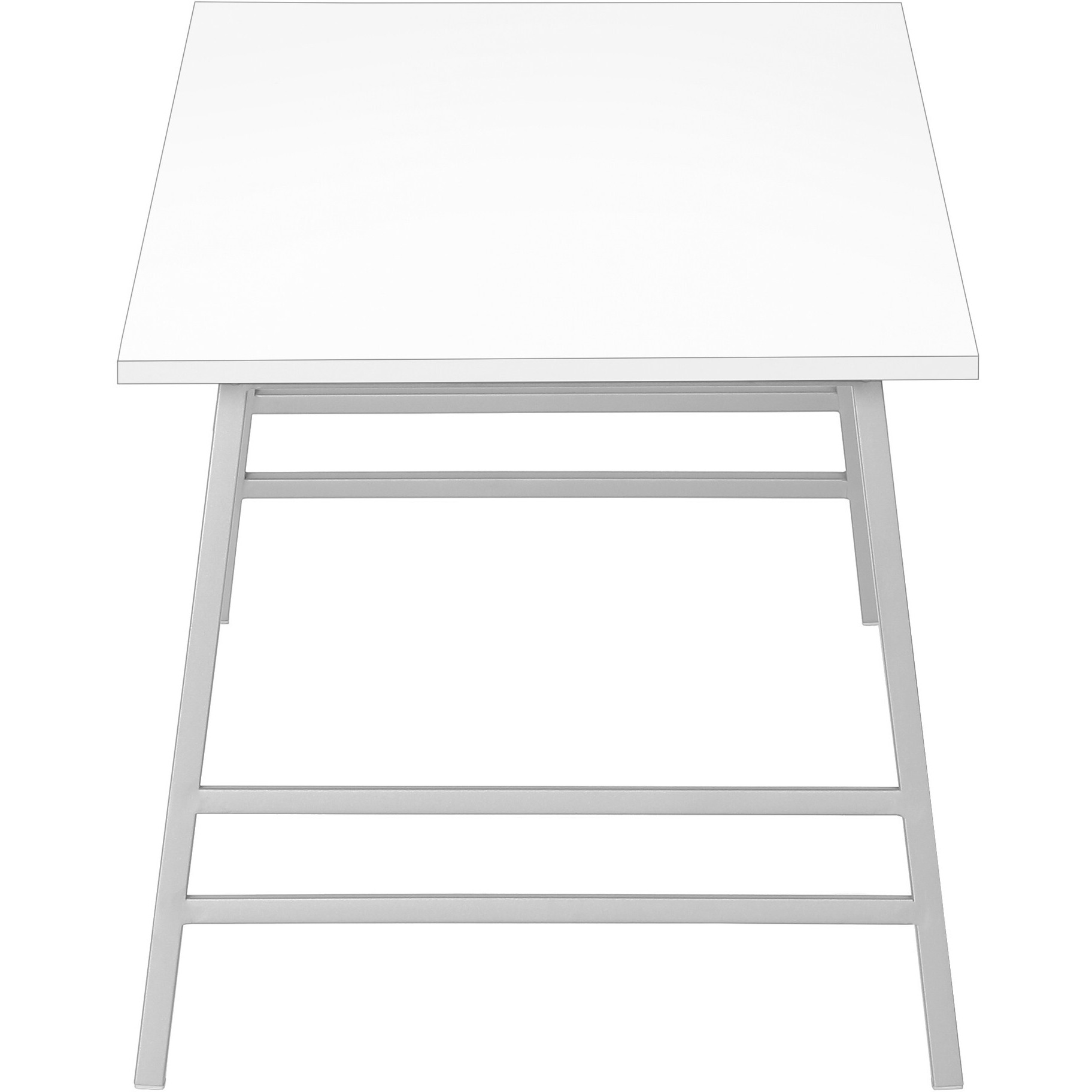 40 White And Silver Rectangular Coffee Table