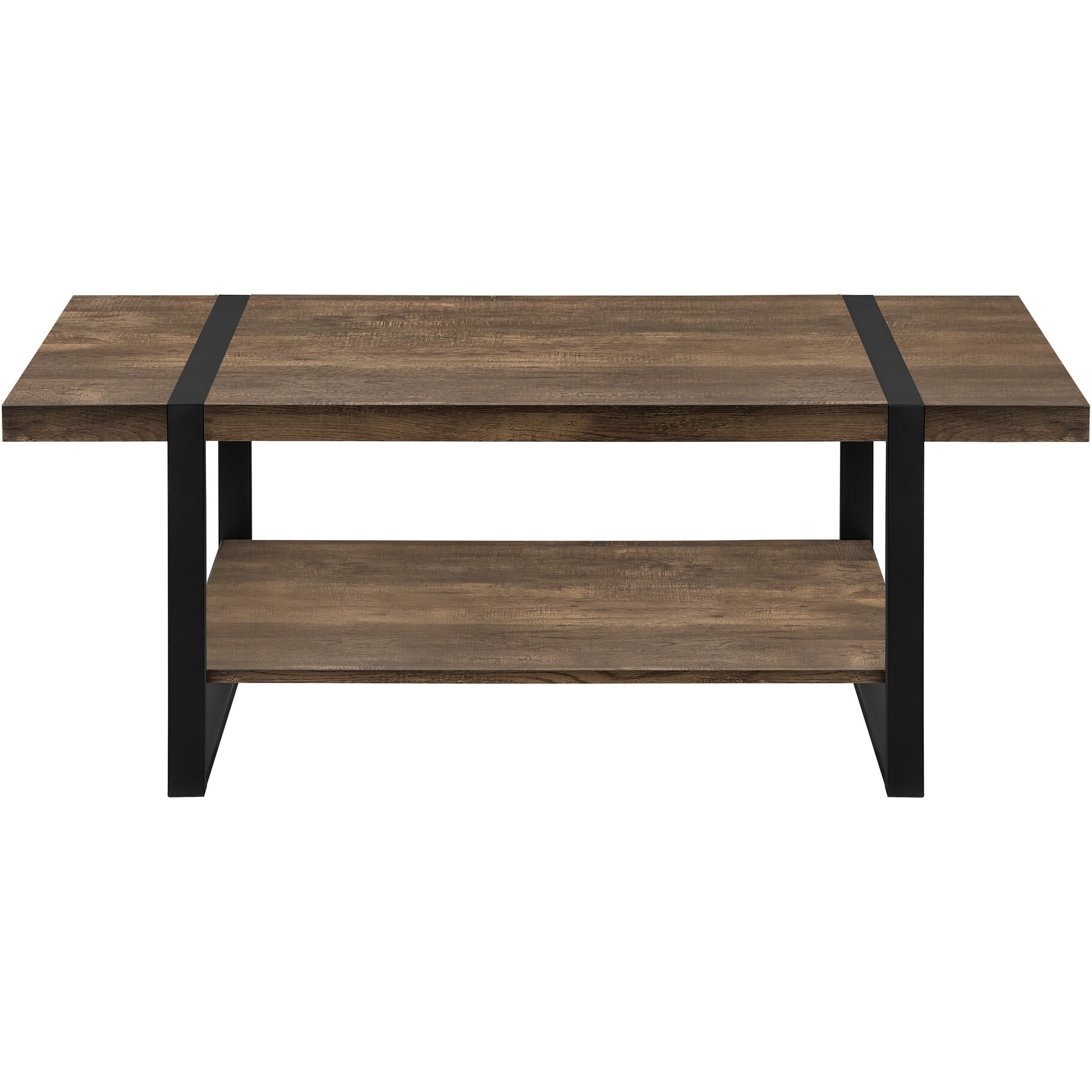 47 Brown And Black Rectangular Coffee Table With Shelf