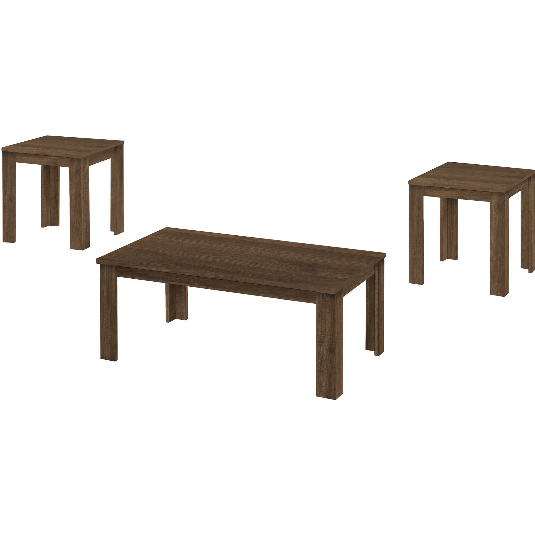 Set Of Three 44 Dark Brown Rectangular Coffee Table