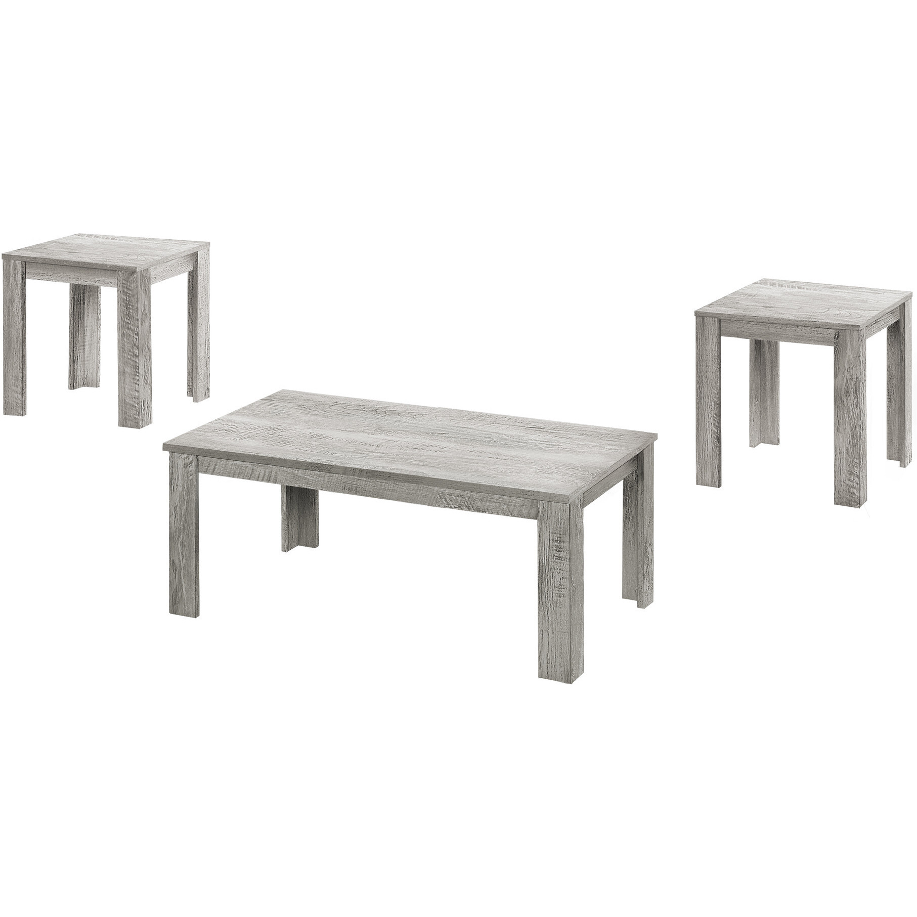 Set Of Three 44 Gray Rectangular Coffee Table