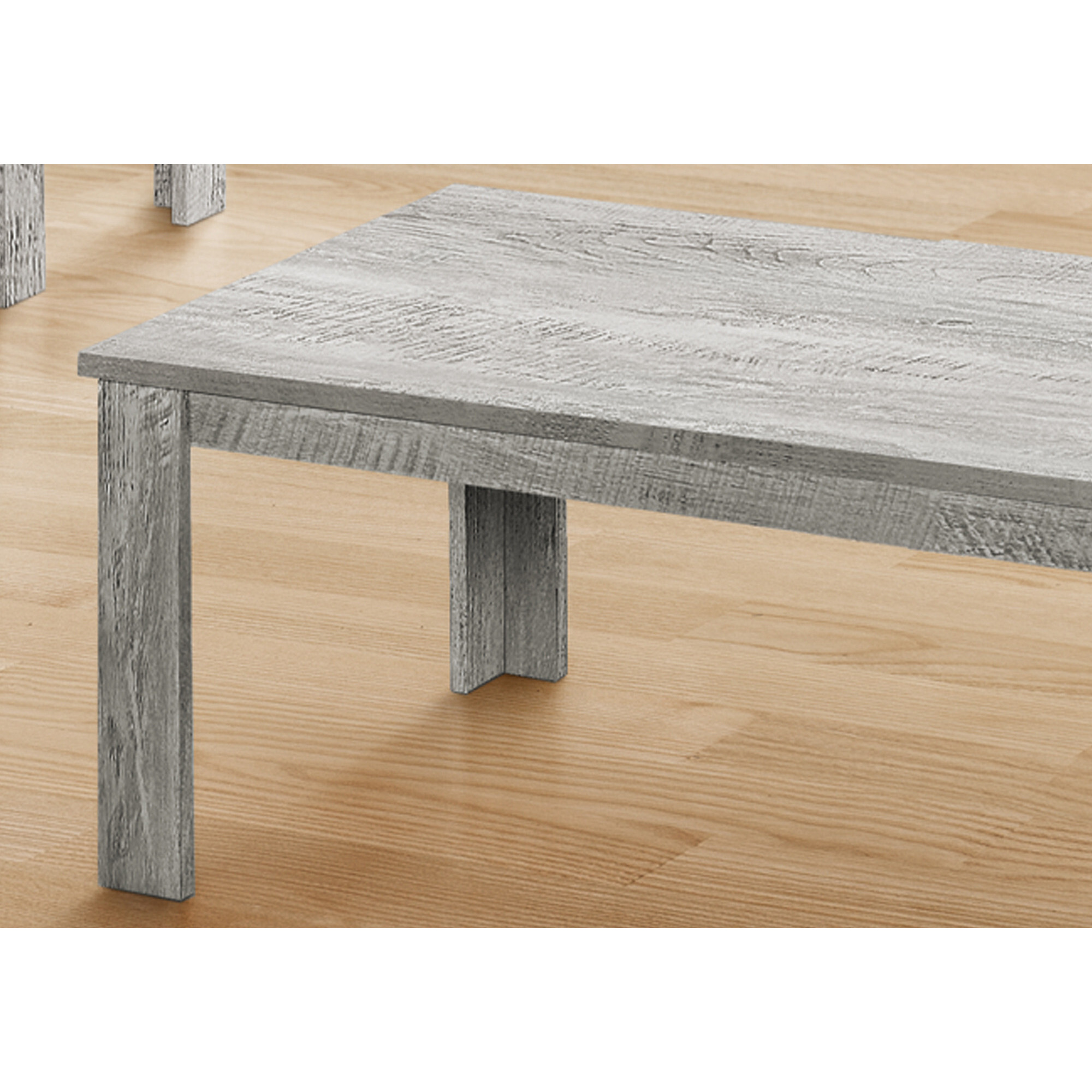 Set Of Three 44 Gray Rectangular Coffee Table