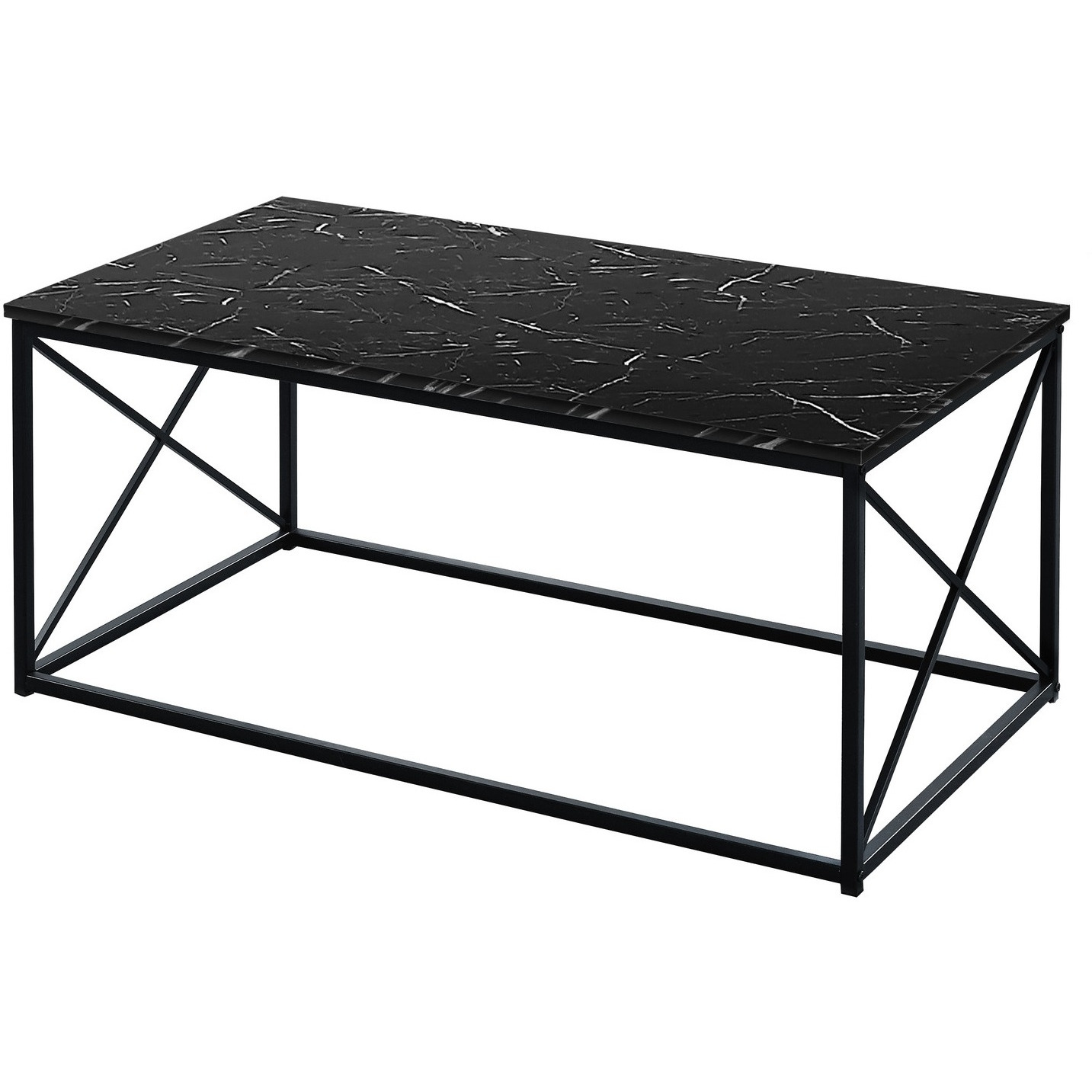 Set Of Three 42 Black Rectangular Coffee Table