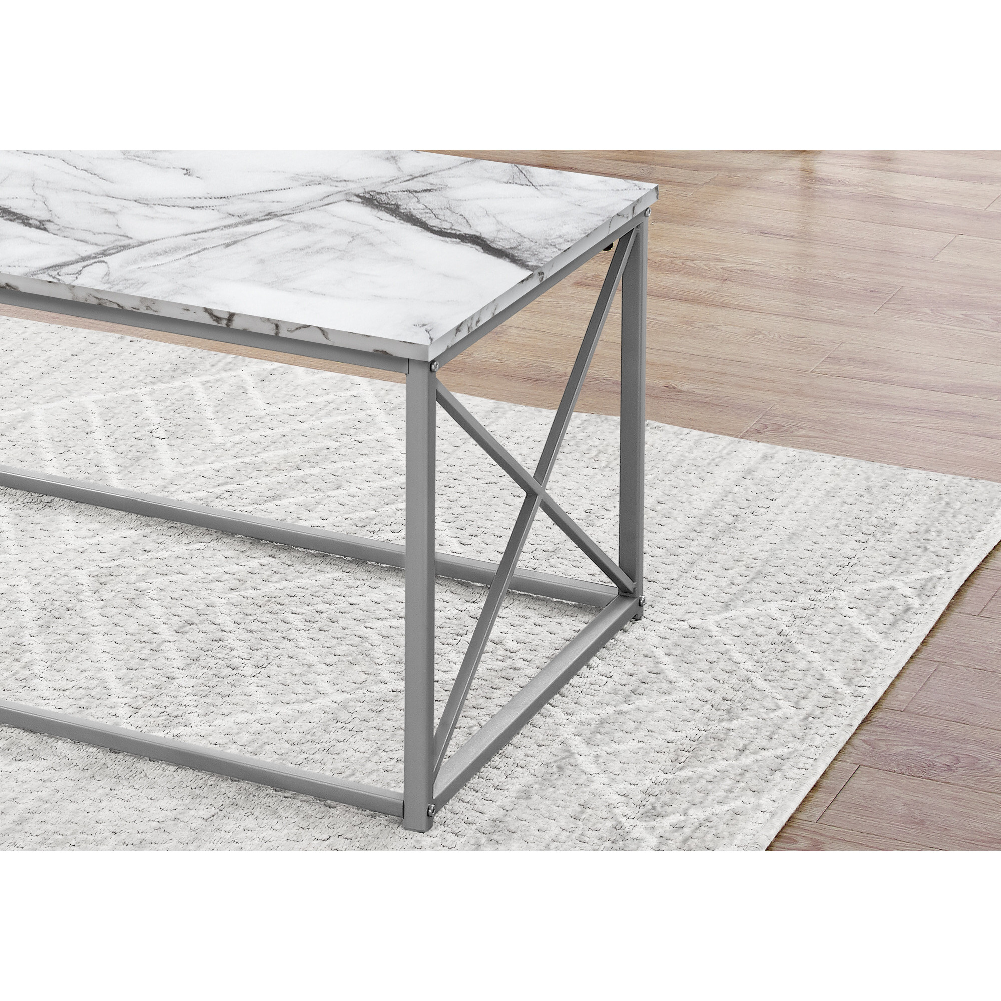 Set Of Three 42 White Rectangular Coffee Table