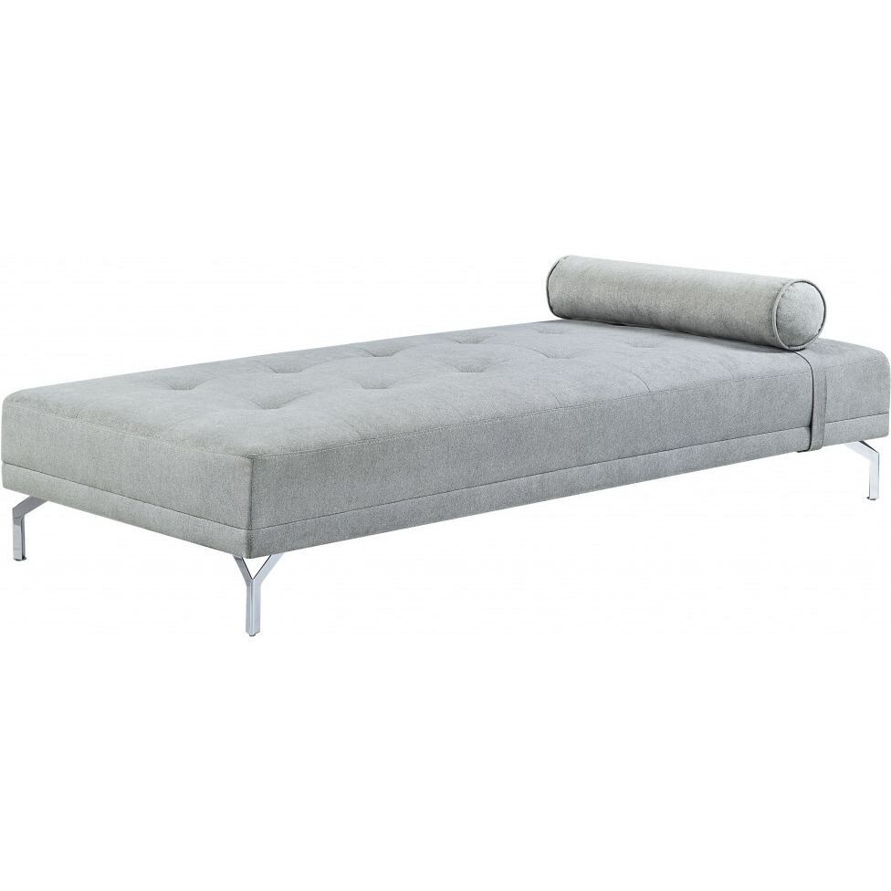 74 Gray Velvet And Black Sofa