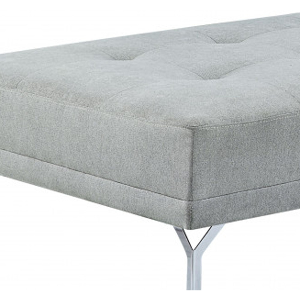 74 Gray Velvet And Black Sofa