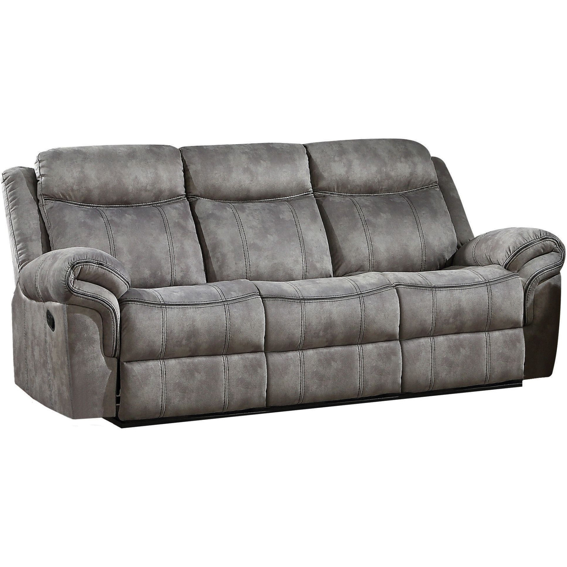 87 Gray Velvet And Black Usb Sofa