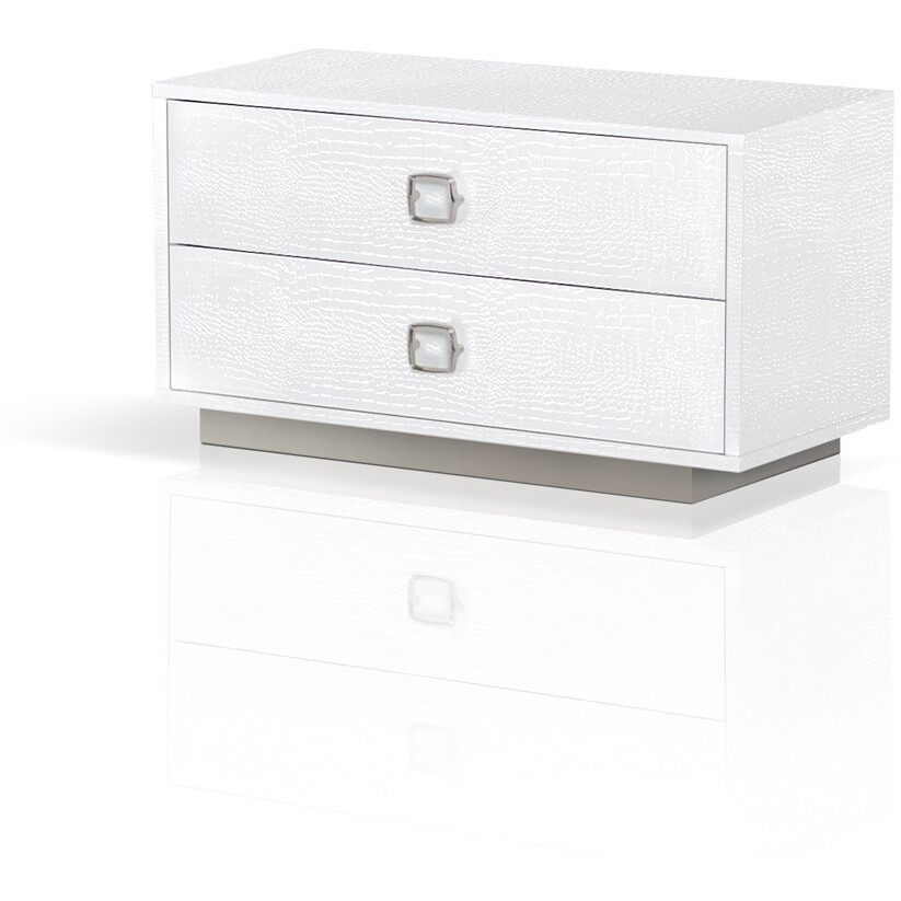 19 White Two Drawer Nightstand