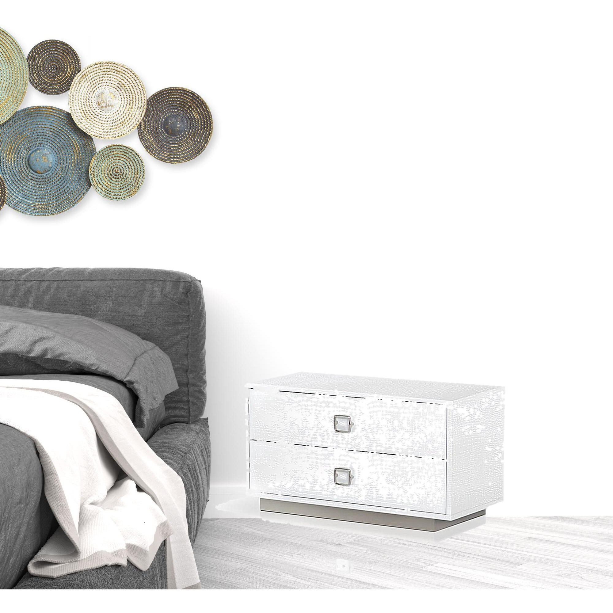 19 White Two Drawer Nightstand