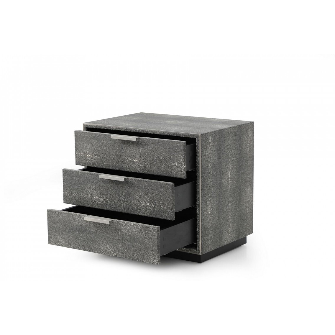 22 Gray Shagreen Three Drawer Nightstand