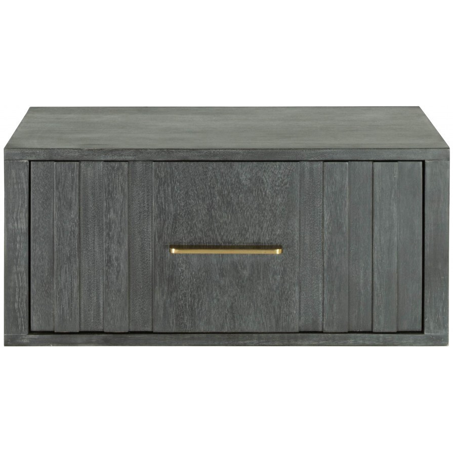 12 Gray Low One Drawer Nightstand