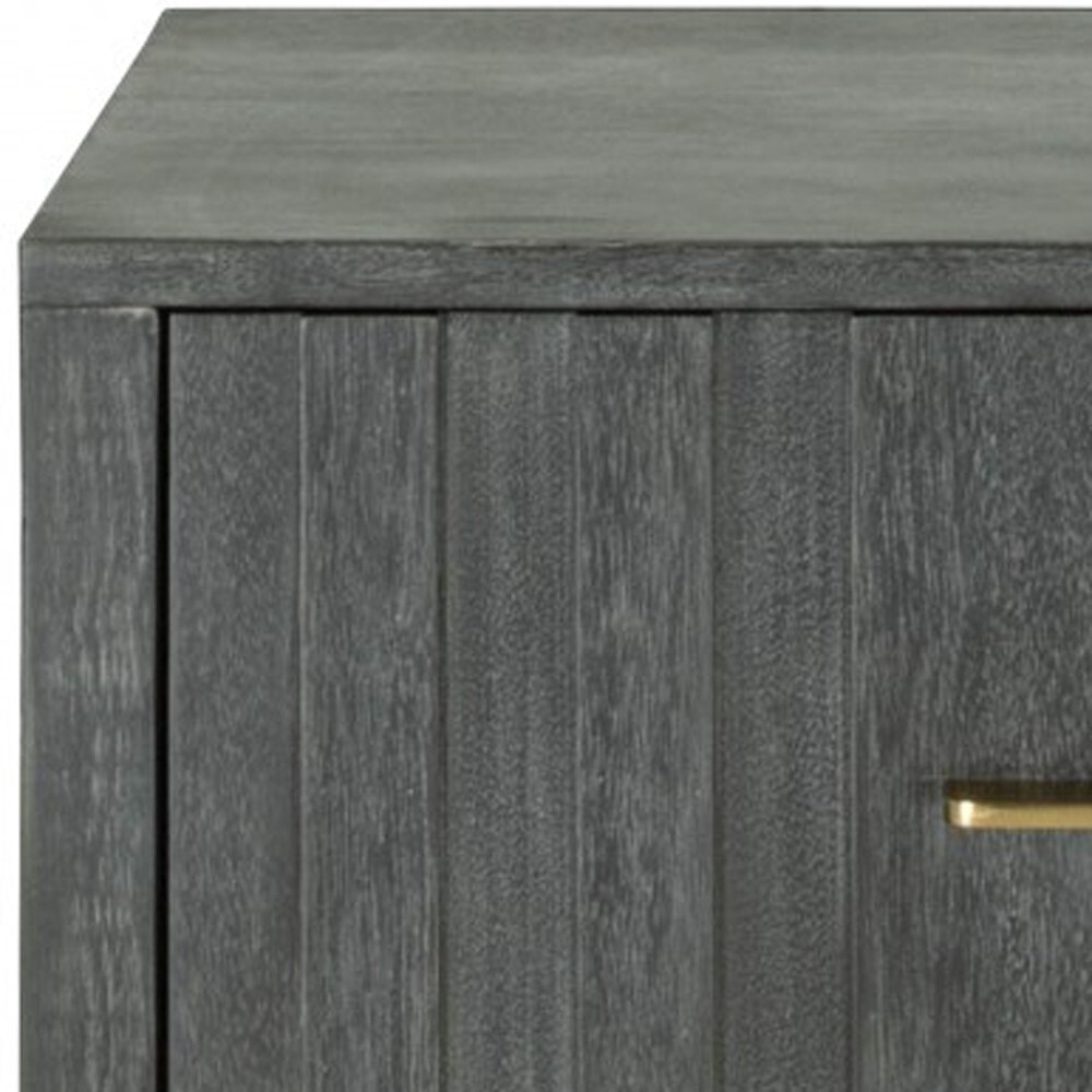 12 Gray Low One Drawer Nightstand