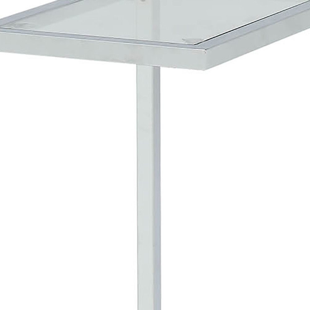 26 Chrome And Clear Glass End Table