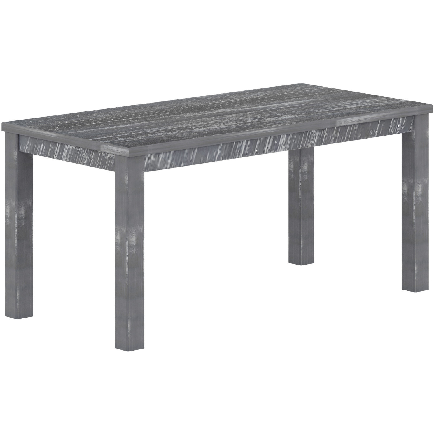 35 Gray Rustic And Distressed Rectangular Solid Wood Dining Table