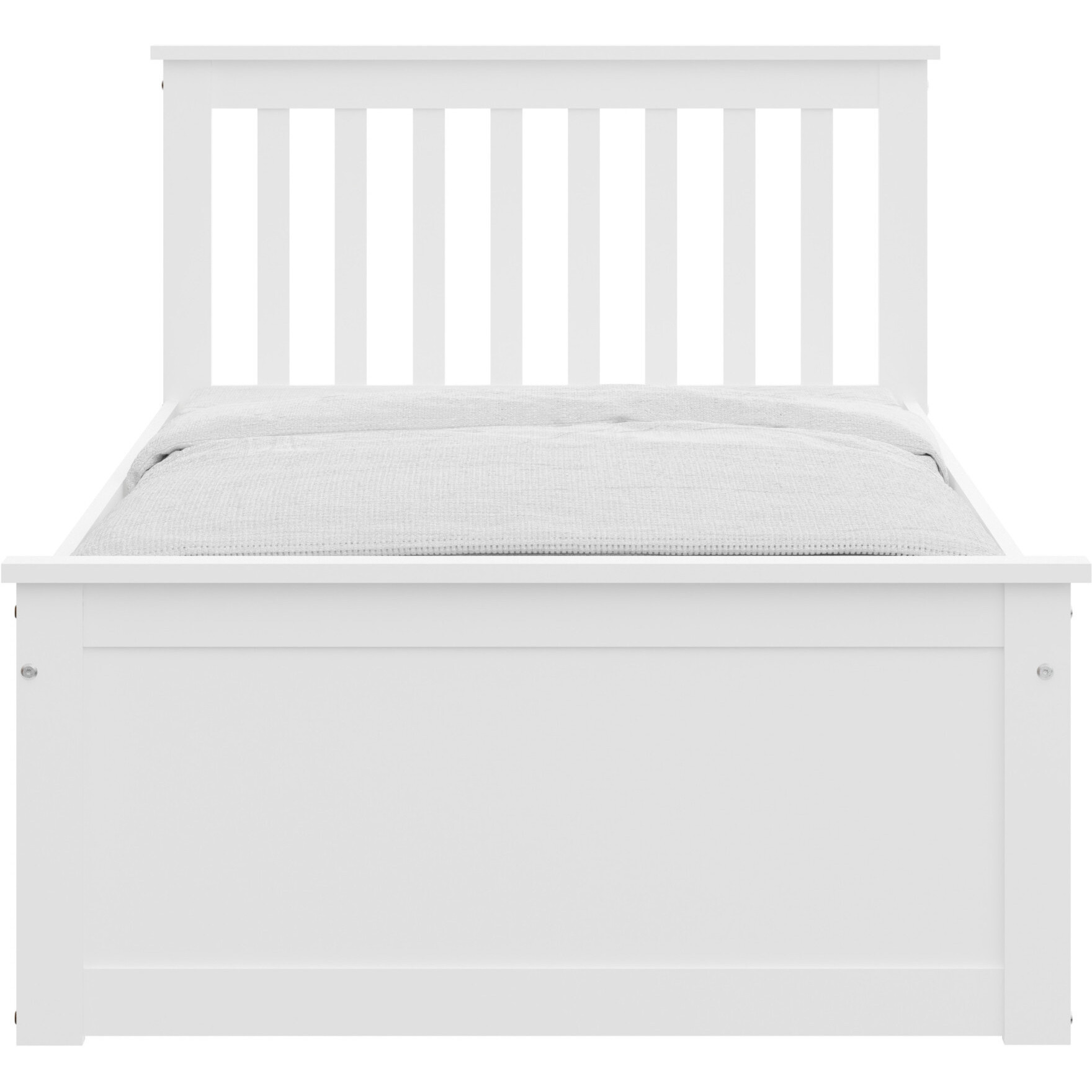 White Solid Wood Twin Bed With Pull Out Trundle