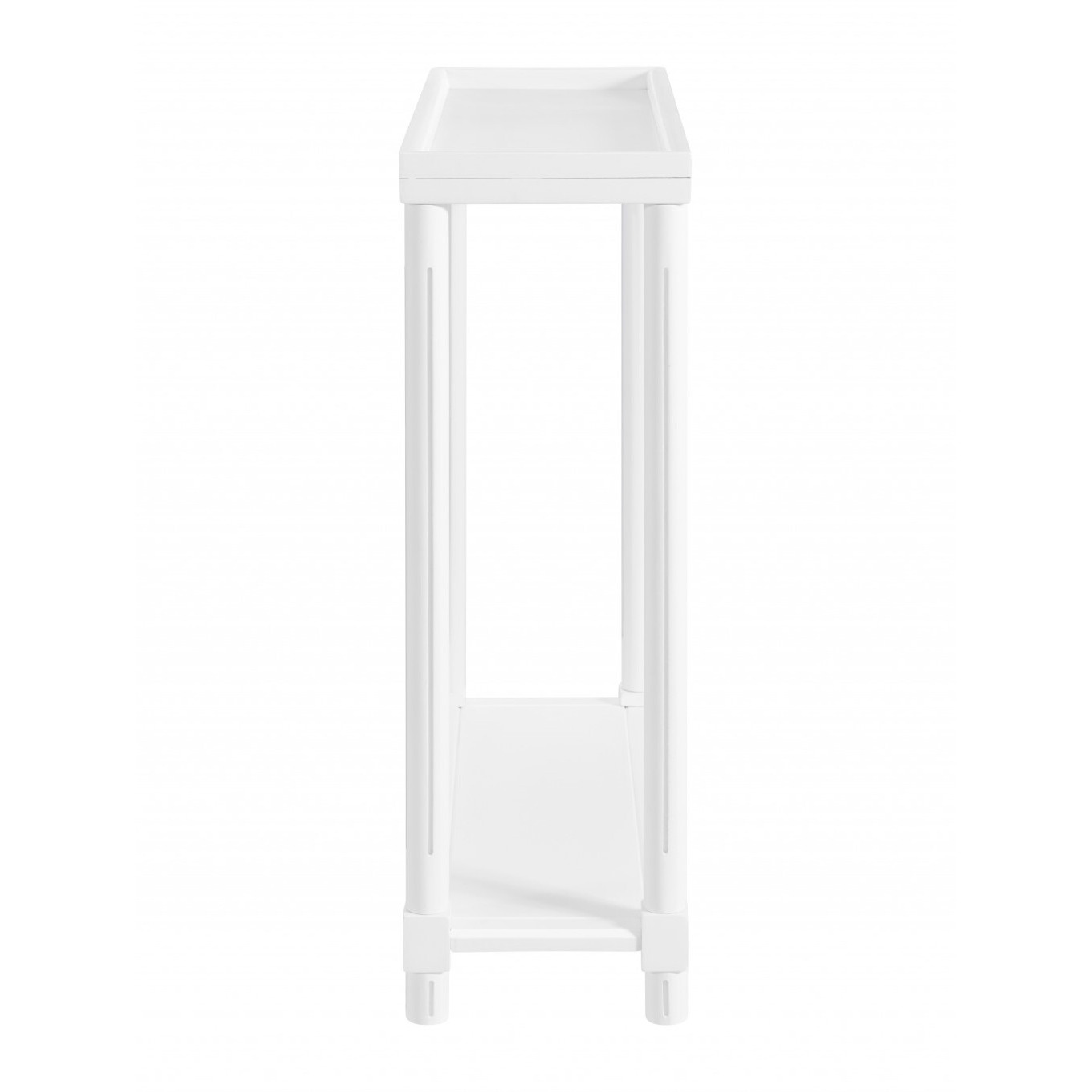 Set Of Two 24 White Narrow Wood End Tables With Shelf