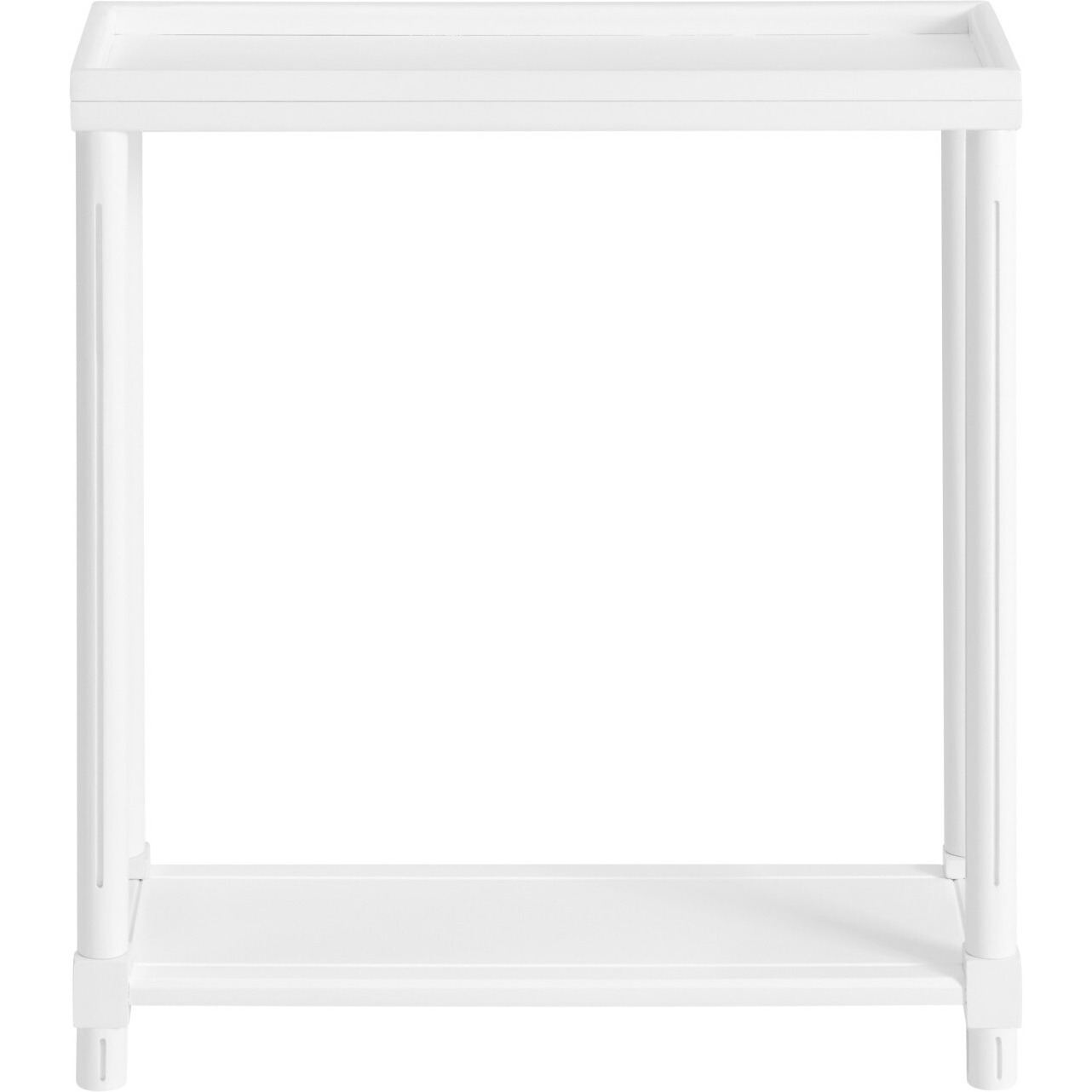 Set Of Two 24 White Narrow Wood End Tables With Shelf