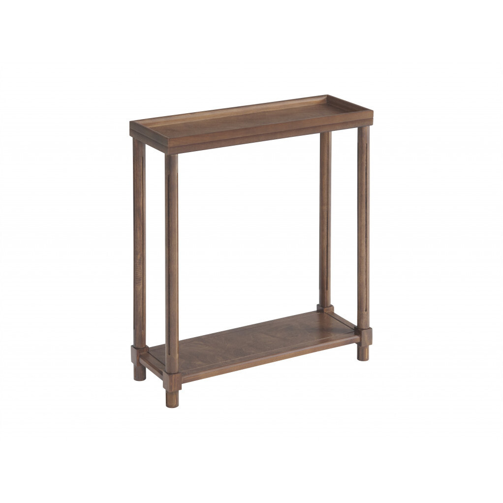 Set Of Two 24 Brown Wood Rectangular End Tables With Shelf