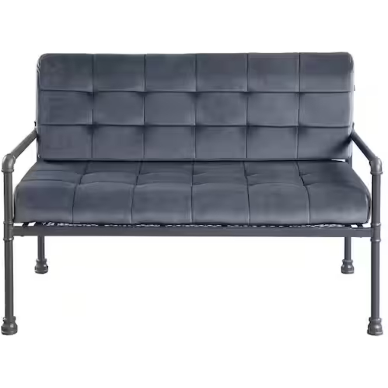 51 Gray Tufted Velvet And Gray Love Seat
