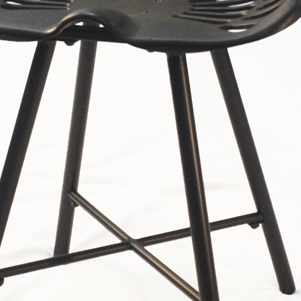18 Black Metal Backless Chair