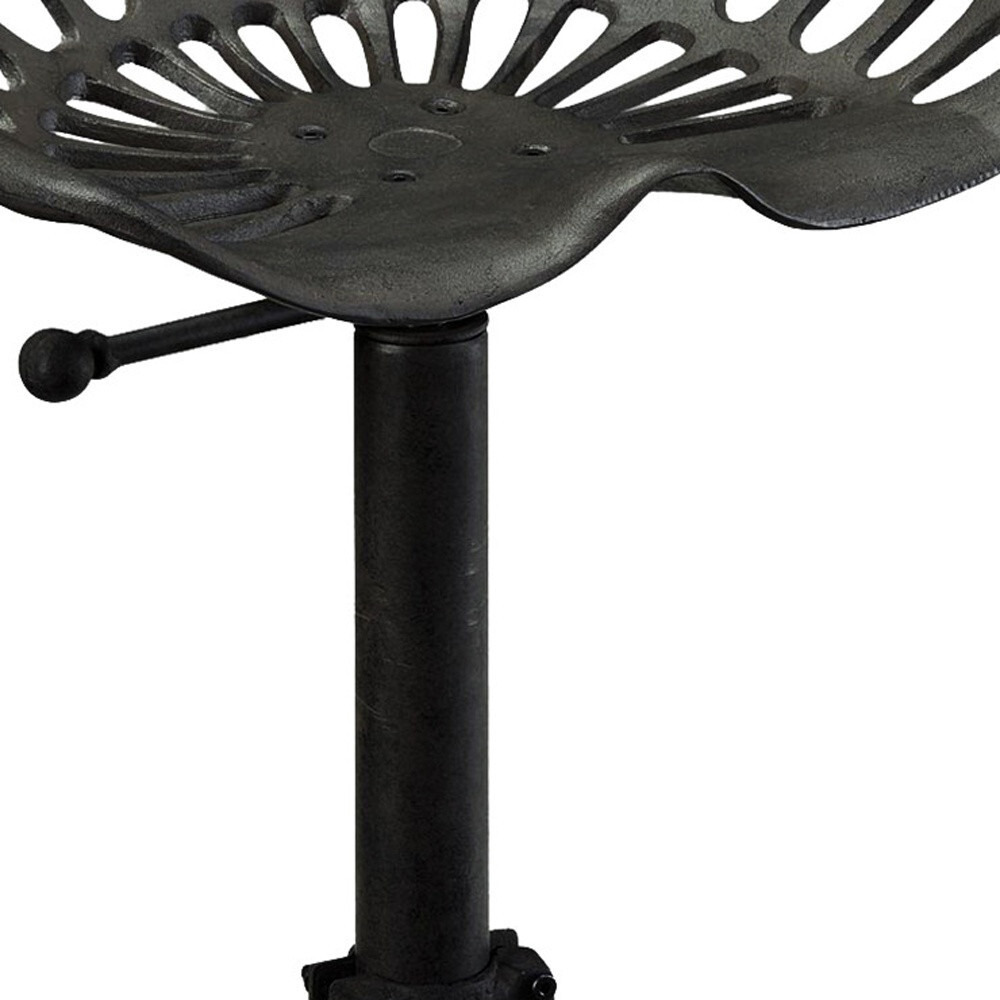 23 Black Backless Adjustable Height Bar Chair With Footrest