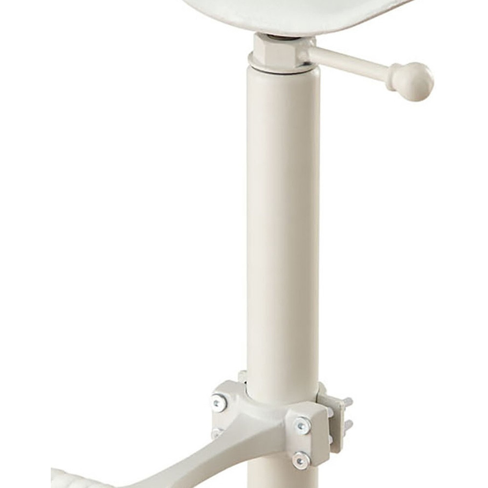 23 White Backless Adjustable Height Bar Chair With Footrest