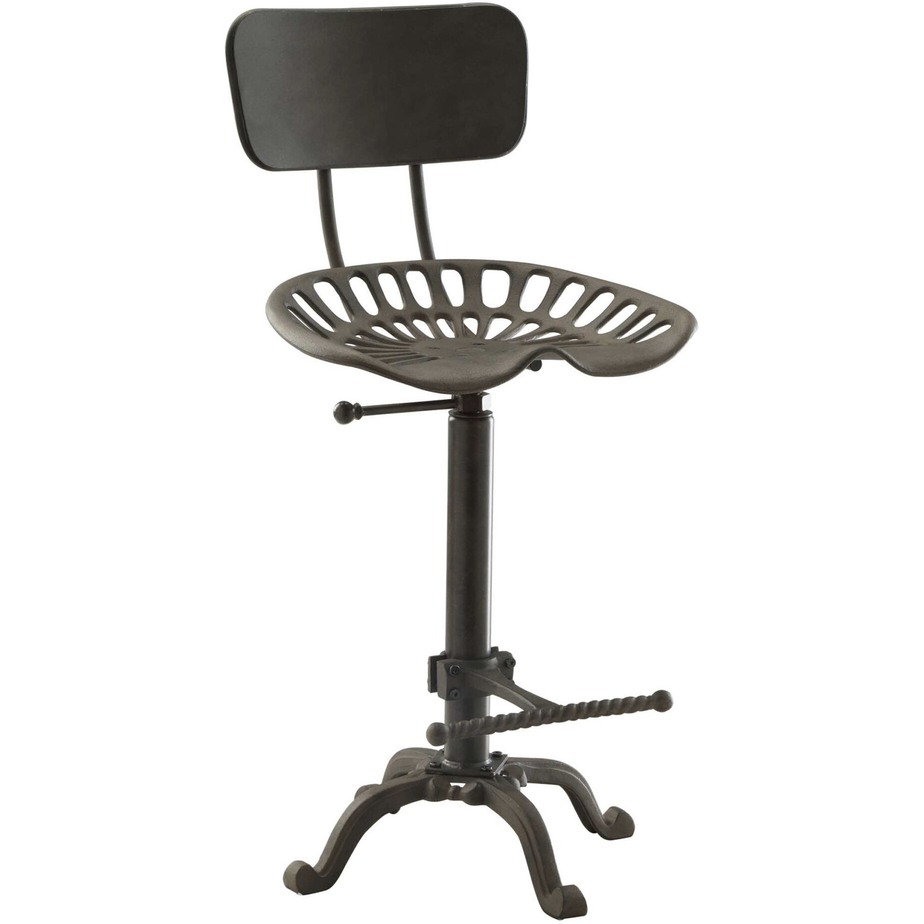 47 Industrial Backless Adjustable Height Bar Chair With Footrest
