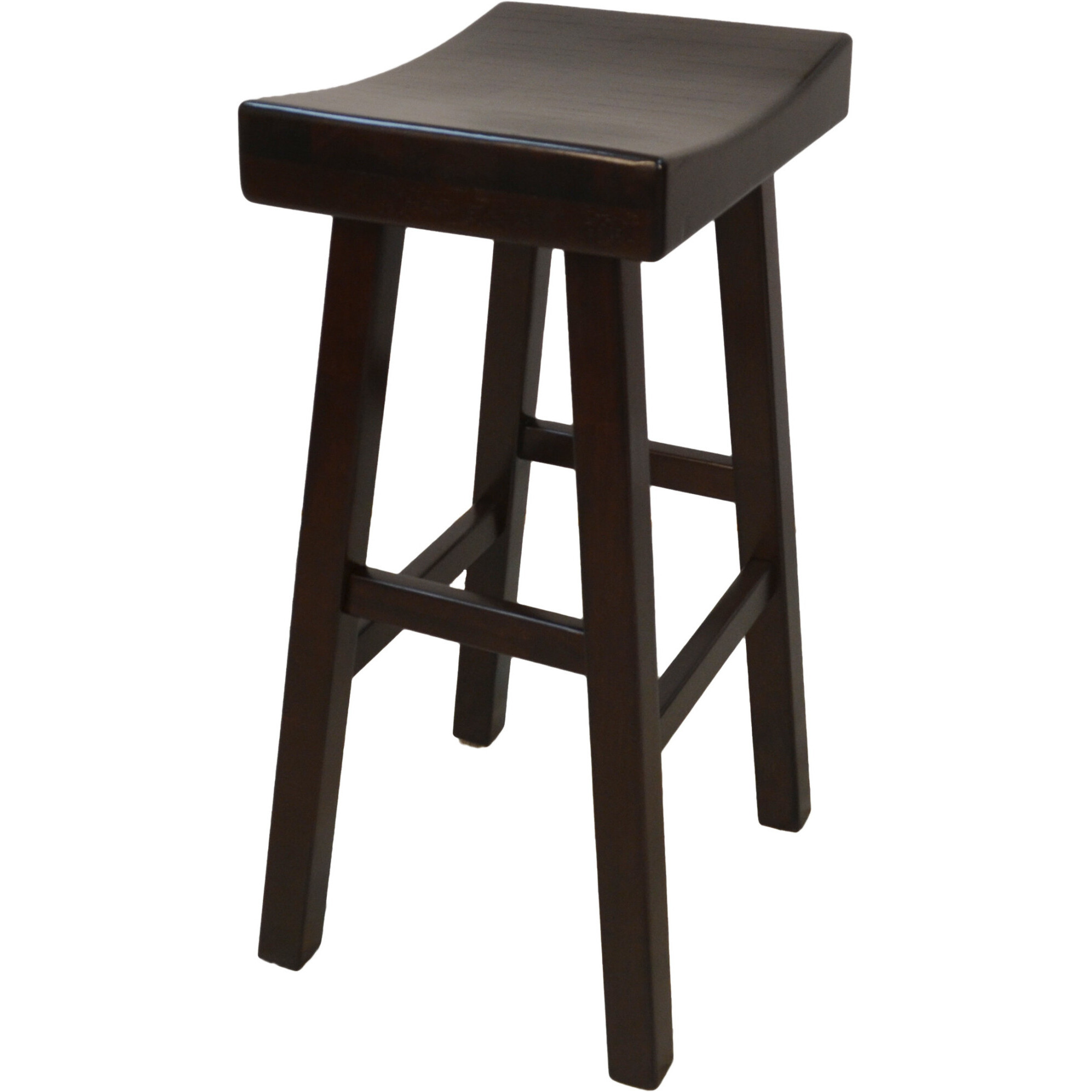 30 Espresso Backless Bar Height Chair With Footrest