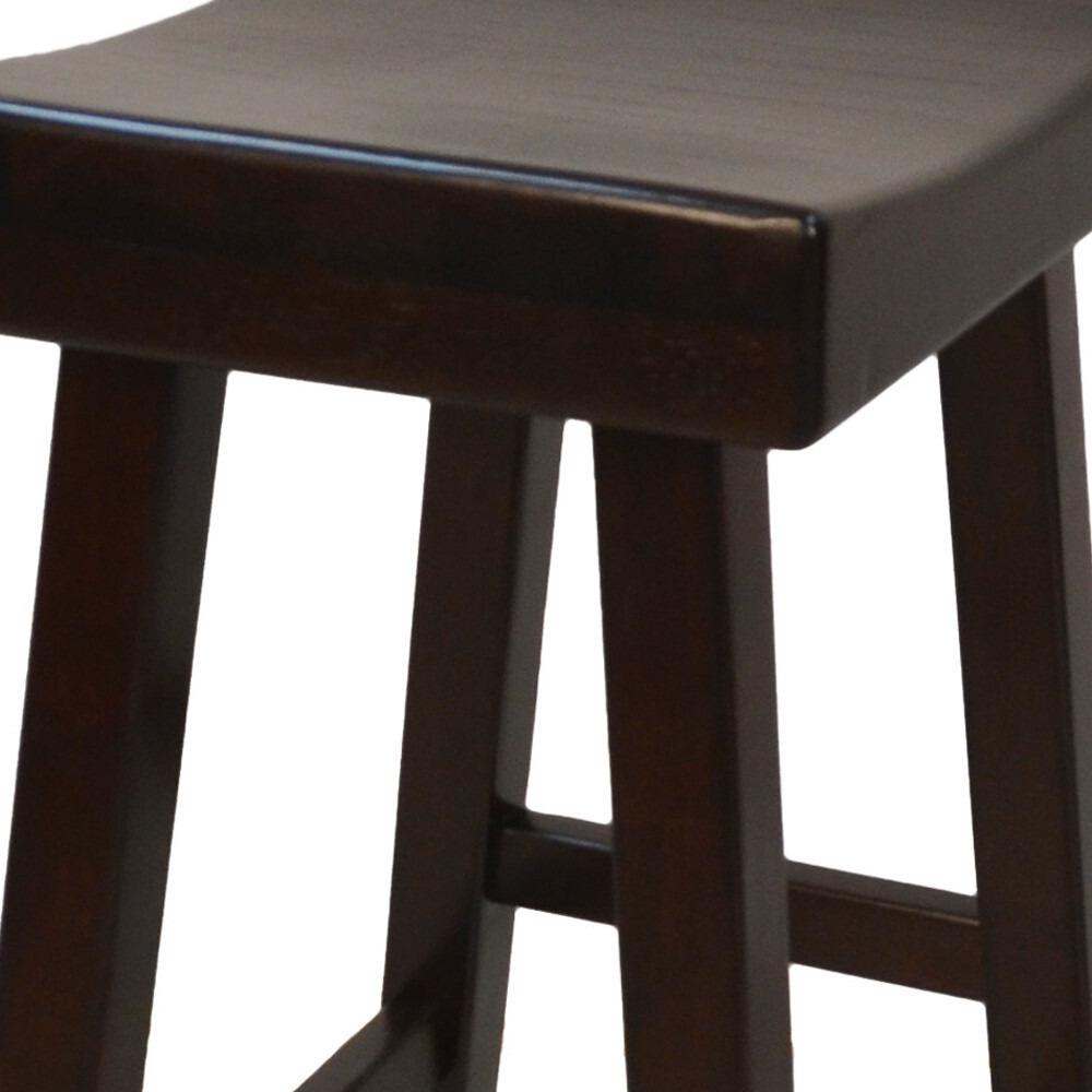 30 Espresso Backless Bar Height Chair With Footrest