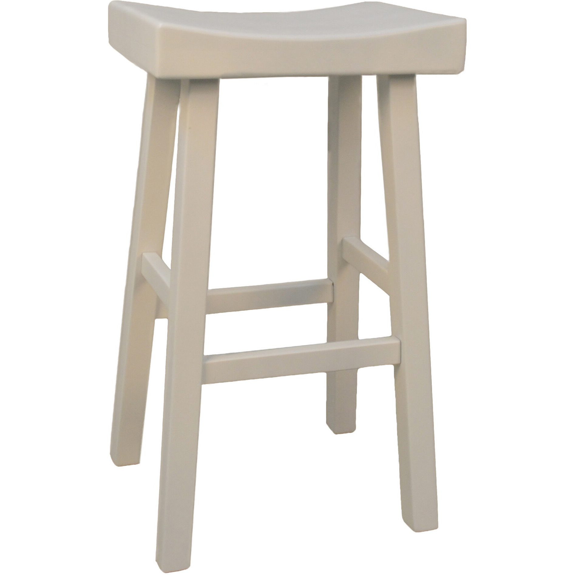 30 White Backless Bar Height Bar Chair With Footrest